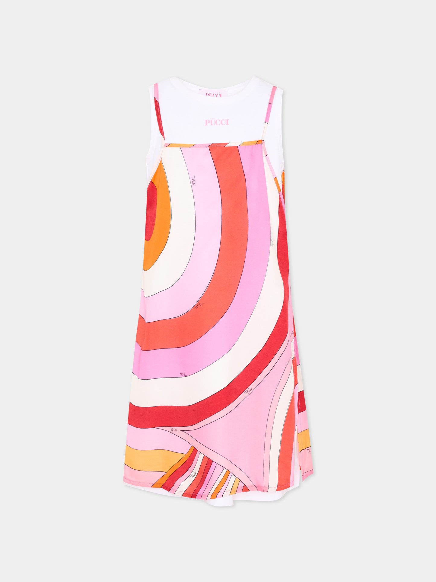 Vestito multicolor per bambina con motivi astratti,Emilio Pucci Junior,PY1B12-K0281 50EAR