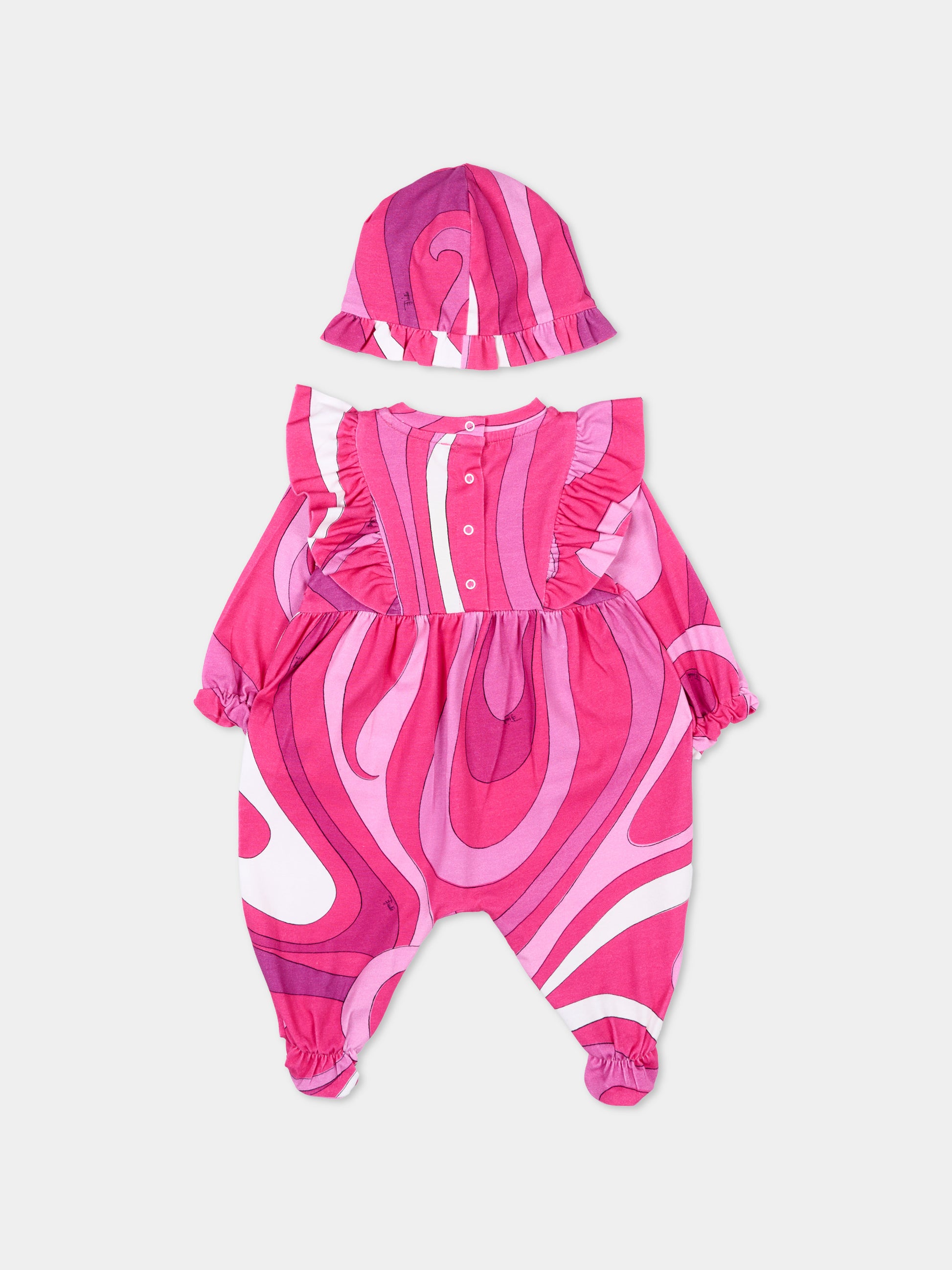 Set tutina viola per neonata con stampa iconica,Emilio Pucci Junior,PYB000-Z3687 570BC