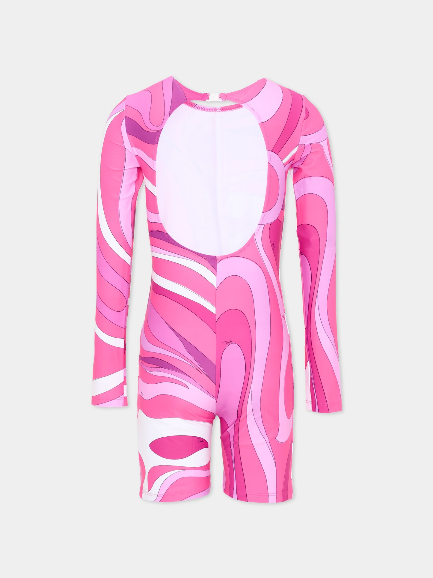 Tuta anti UV viola per bambina stampa vortici,Emilio Pucci Junior,PYCA29-Z3747 570BC