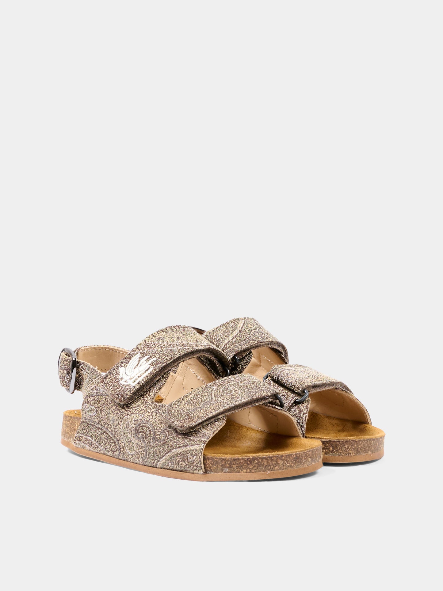 Sandali marroni per bambini con motivo paisley,Etro,GY0P46-U0264 311