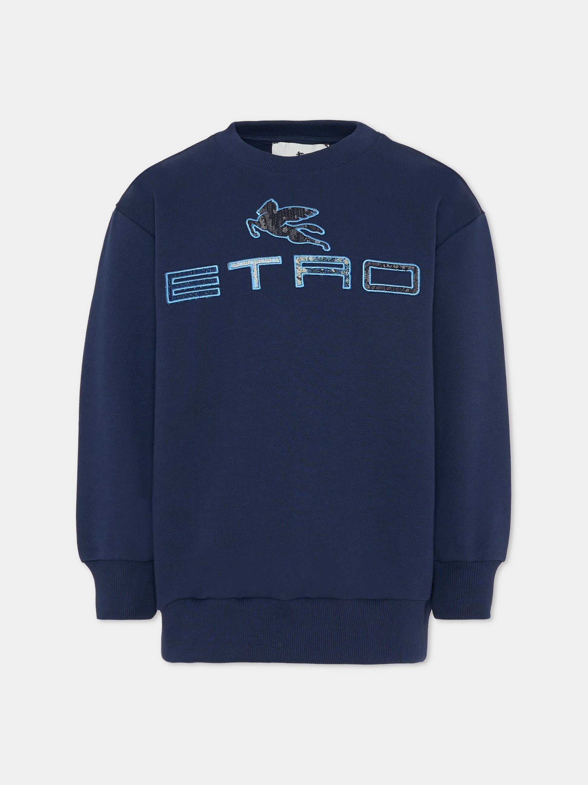 Felpa blu per bambini con Pegaso,Etro,GY4P50-Z3183 617