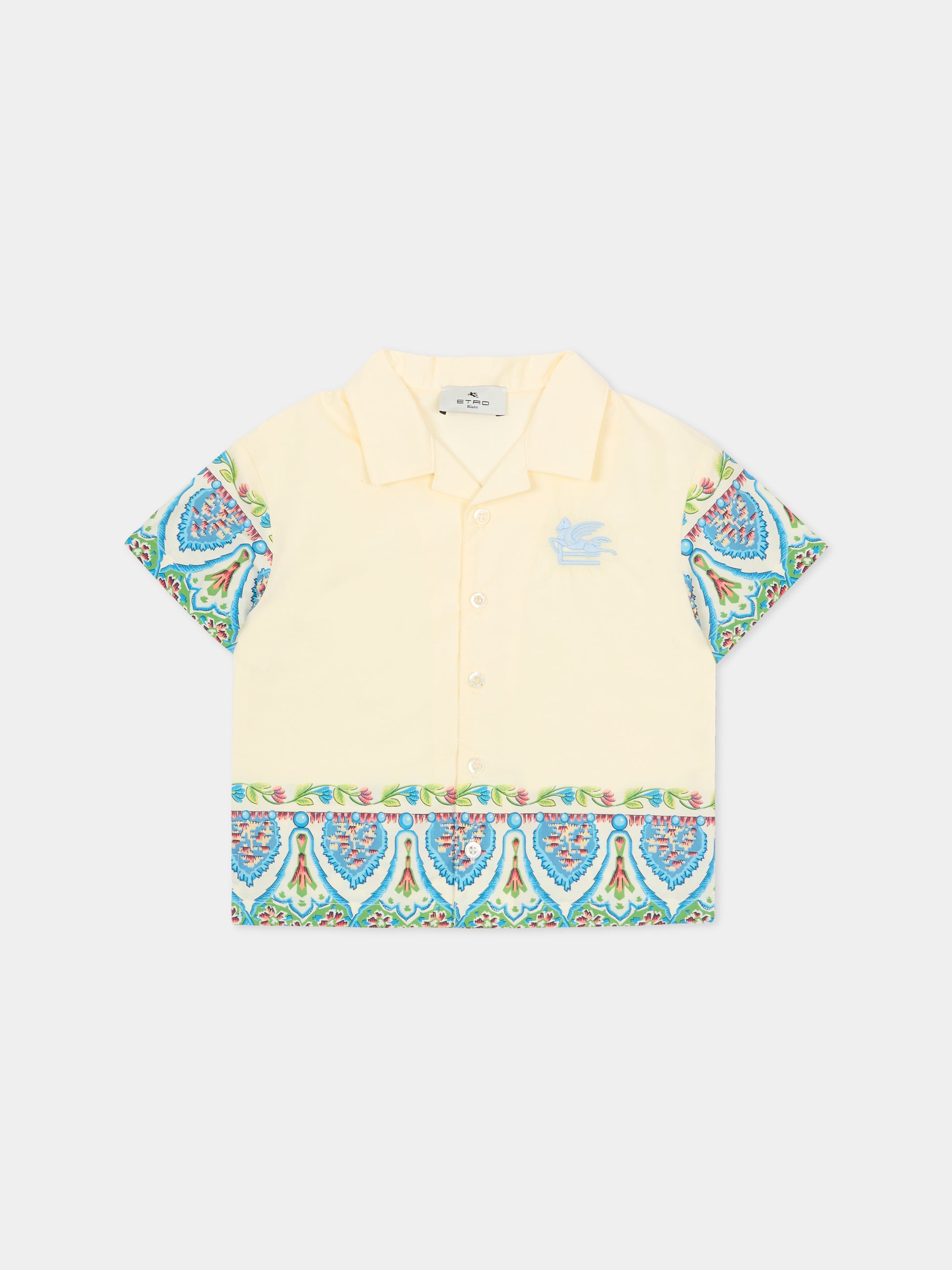 Camicia gialla per neonato con stampa floreale,Etro,GY5520-P0601 106MC