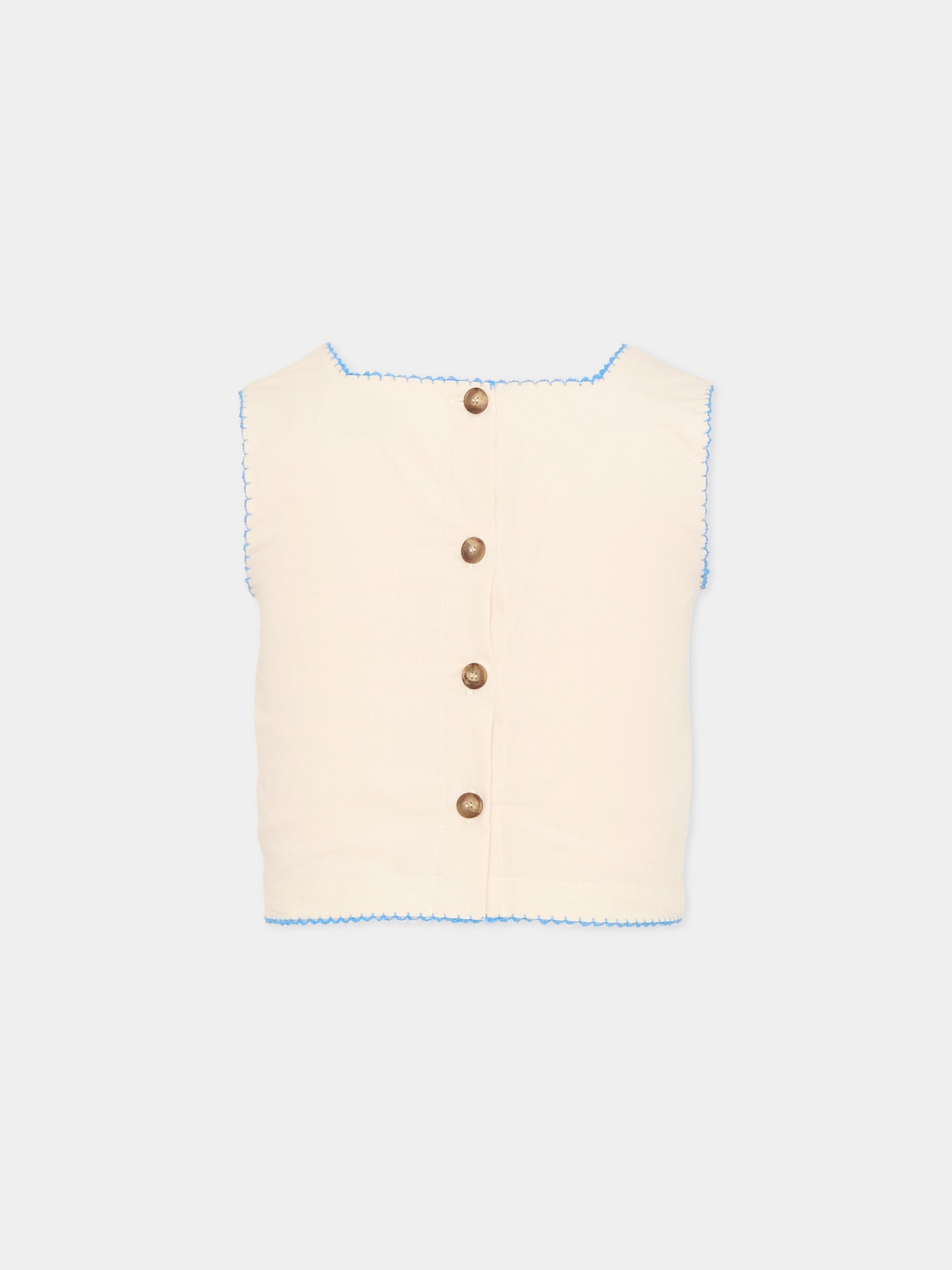 Top beige per bambina con ricamo paisley,Etro,GY5A92-P0287 107