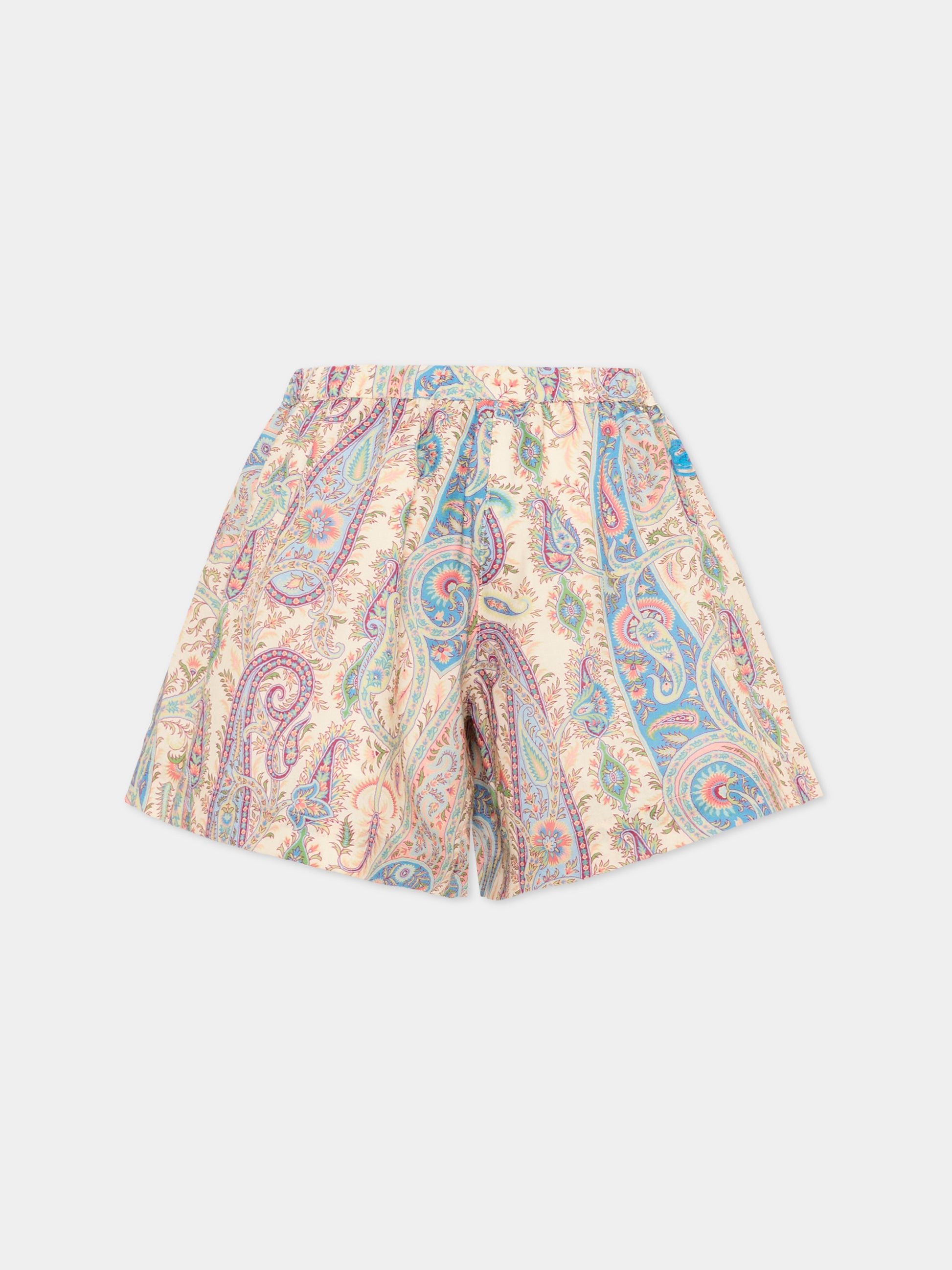 Shorts multicolor per bambina con stampa paisley,Etro,GY6A59-M0081 107MC