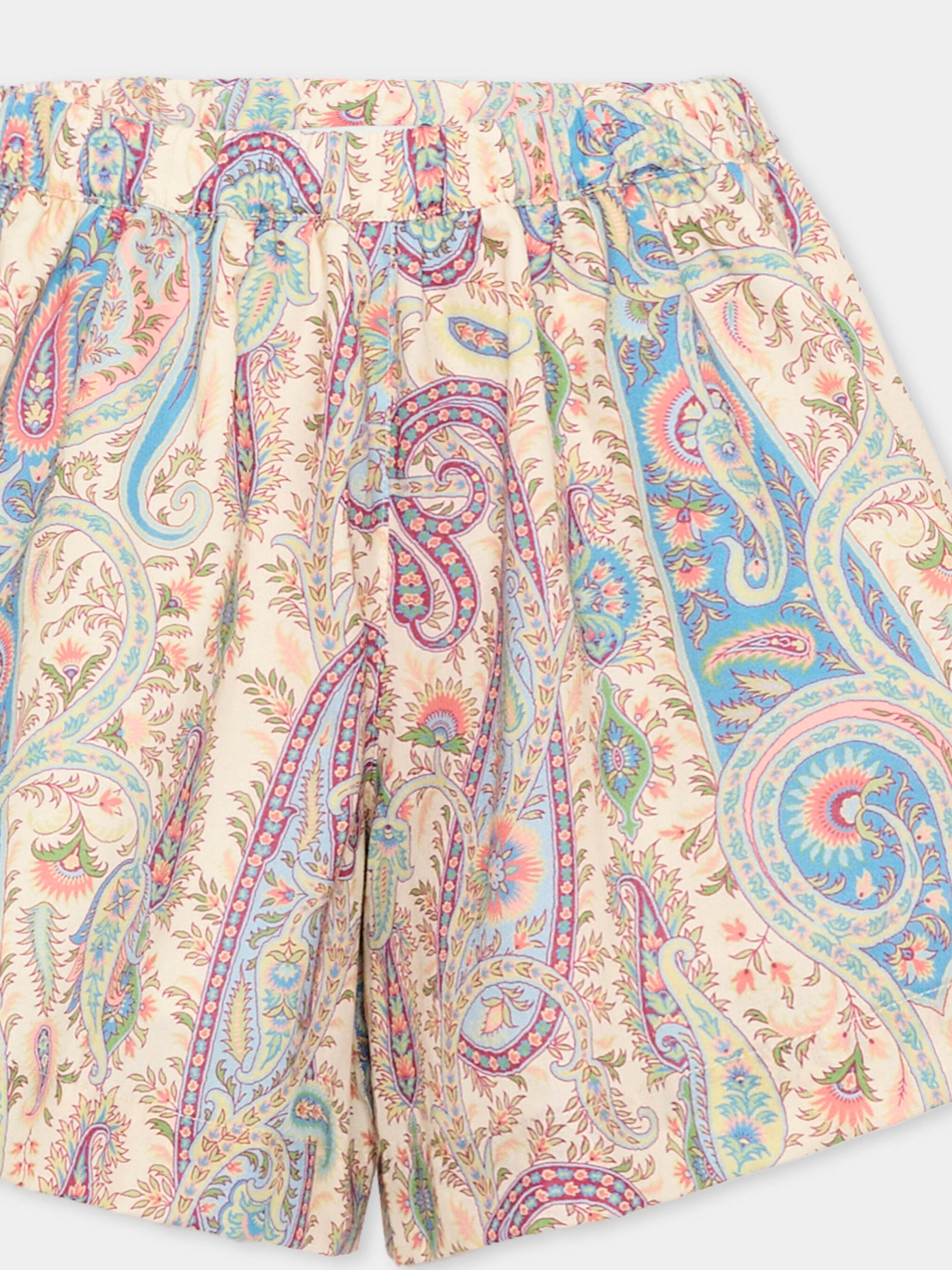 Shorts multicolor per bambina con stampa paisley,Etro,GY6A59-M0081 107MC