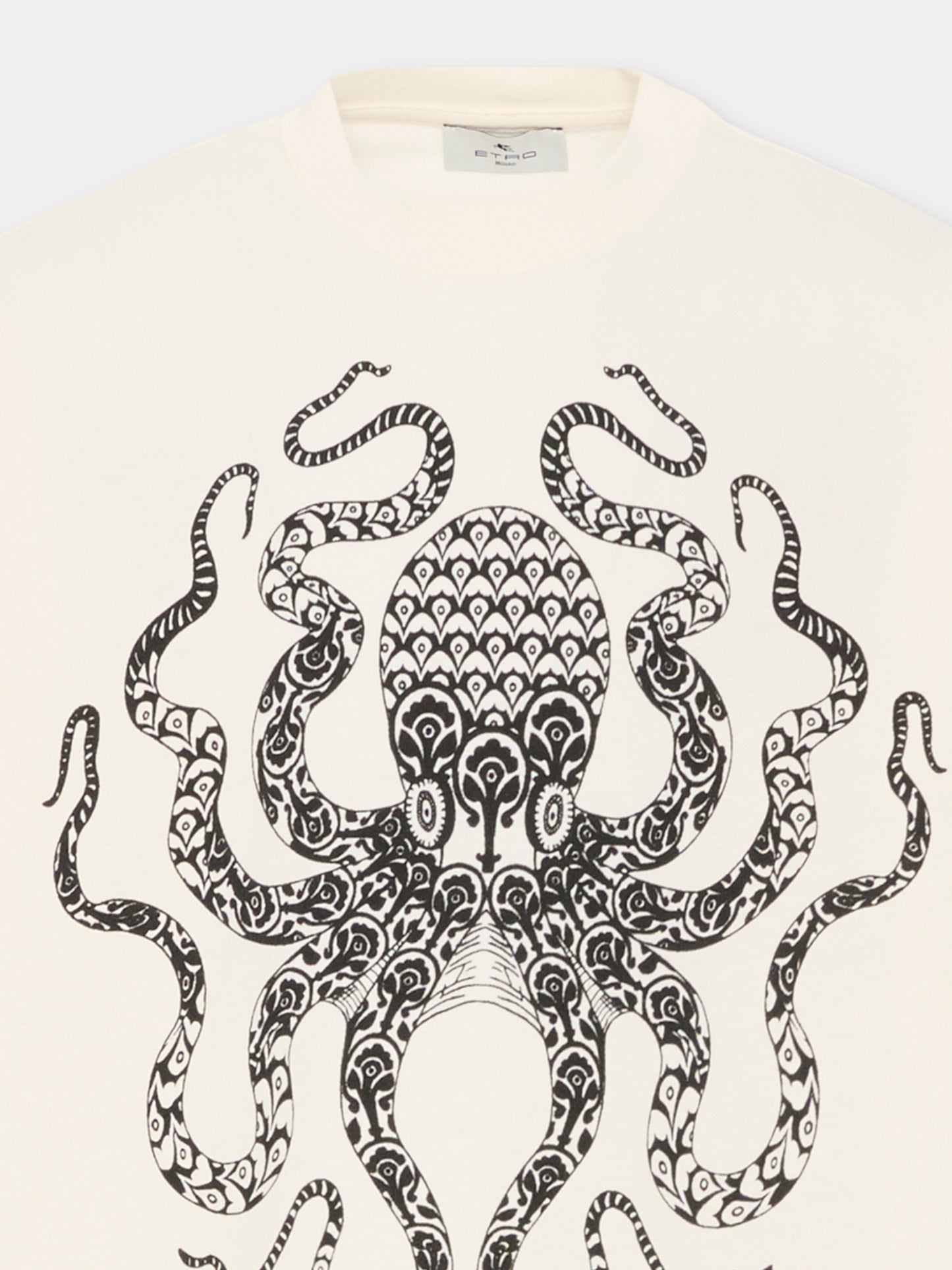 T-shirt avorio per bambino con piovra,Etro,GY8P31-Z3672 102NE