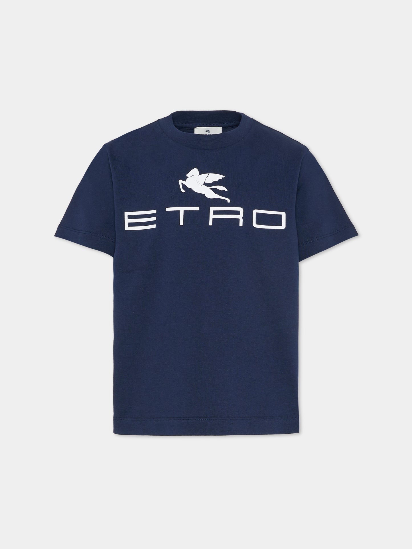 T-shirt blu per bambini con Pegaso,Etro,GY8Q11-Z3672 617