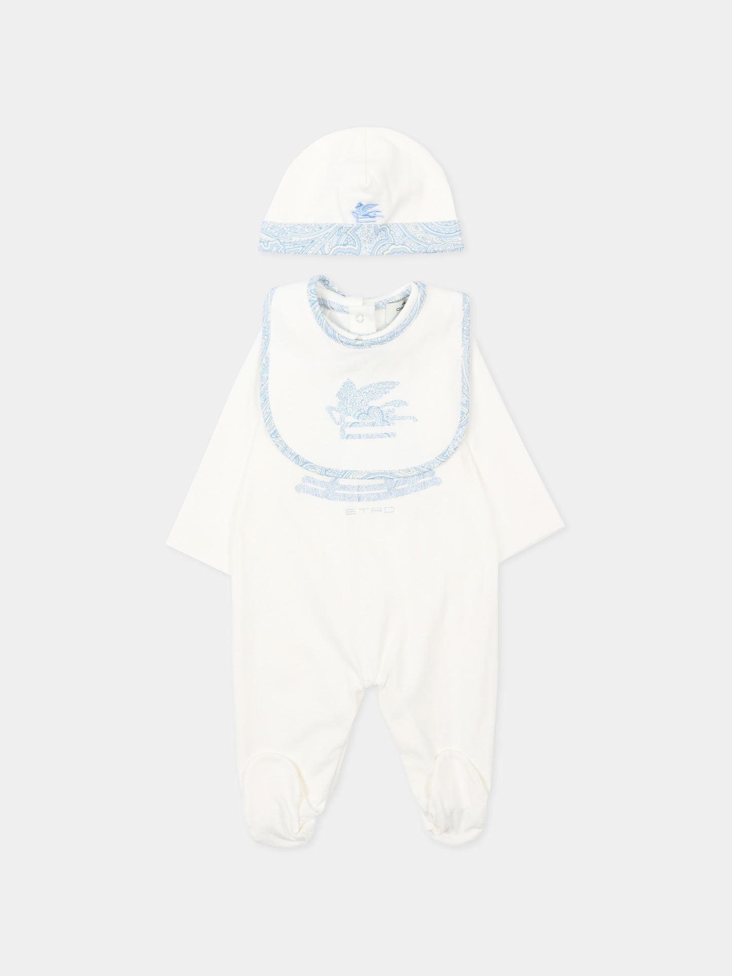 Set tutina avorio per neonato paisley Pegaso,Etro,GYB540-Z3672 102CE