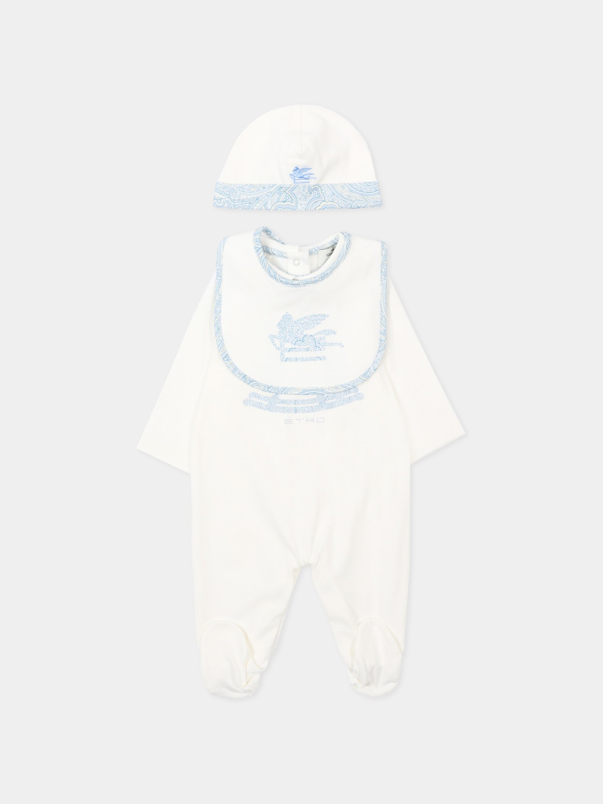 Set tutina avorio per neonato paisley Pegaso,Etro,GYB540-Z3672 102CE