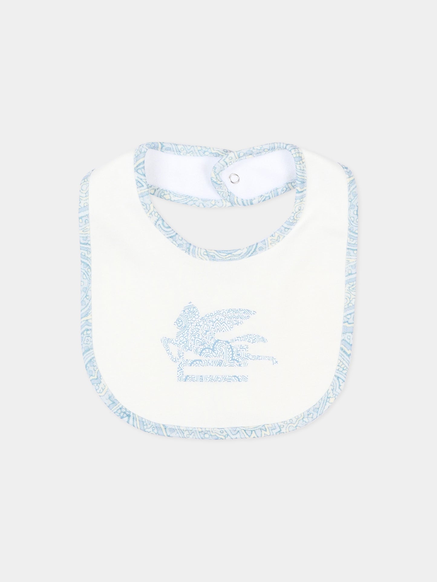Pagliaccetto celeste per neonato con stampa paisley e logo,Etro,GYB550-Z3771 602