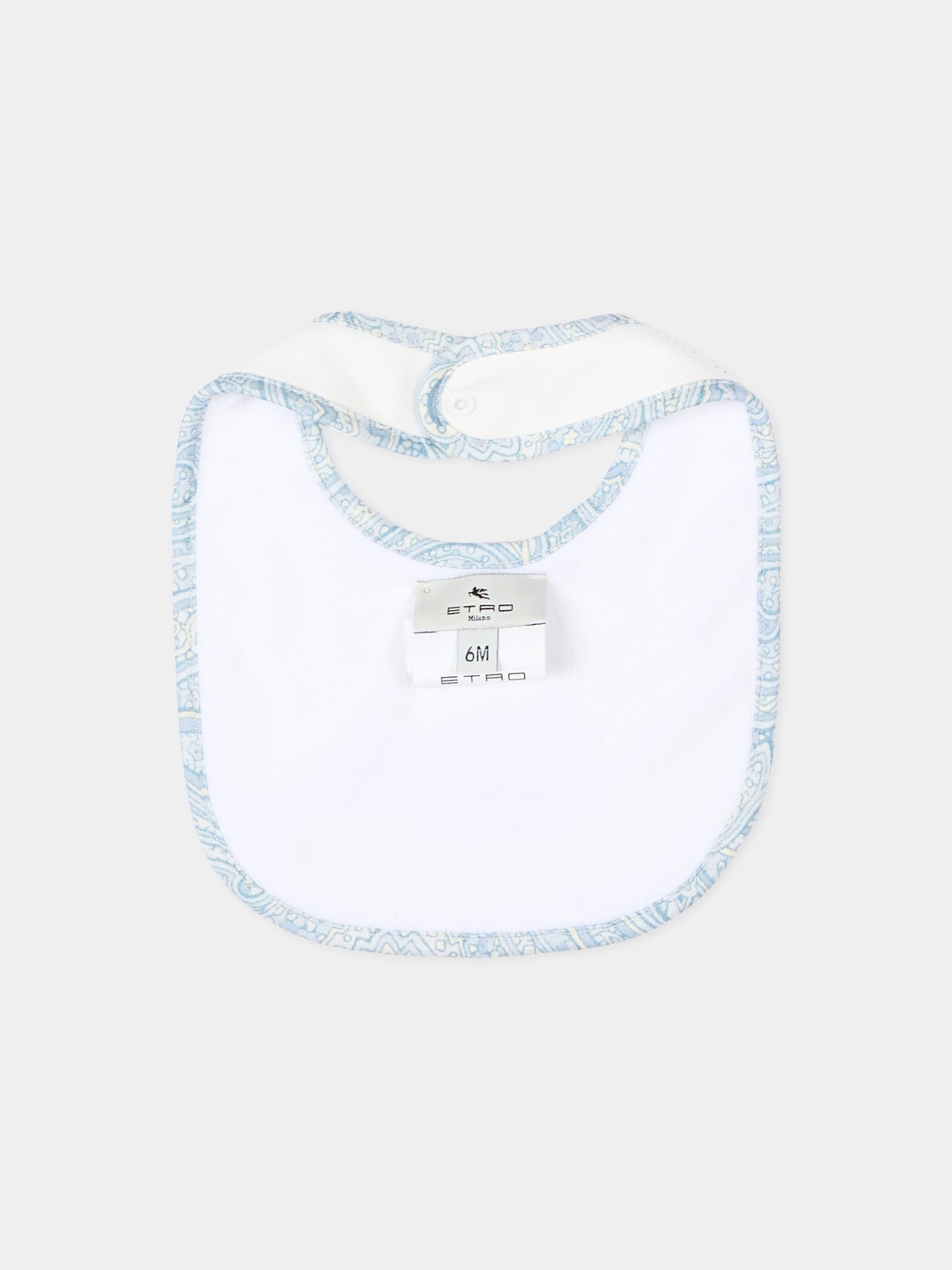 Pagliaccetto celeste per neonato con stampa paisley e logo,Etro,GYB550-Z3771 602