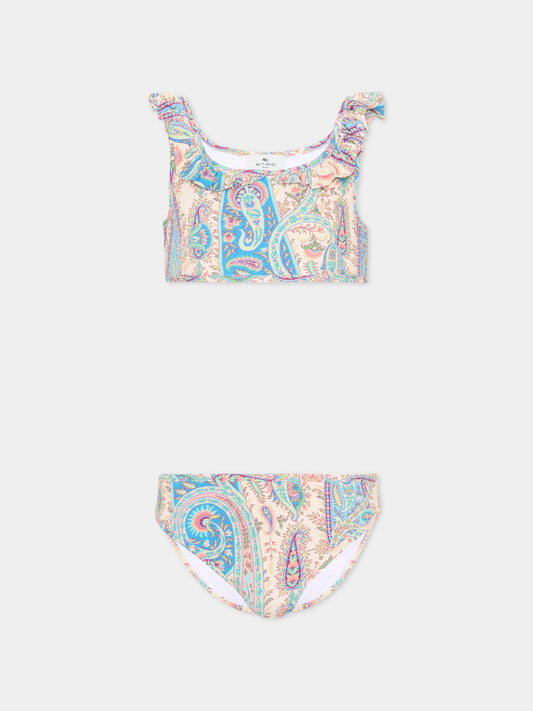 Slip e bikini multicolor per bambina con stampa paisley,Etro,GYCA39-J0556 107MC