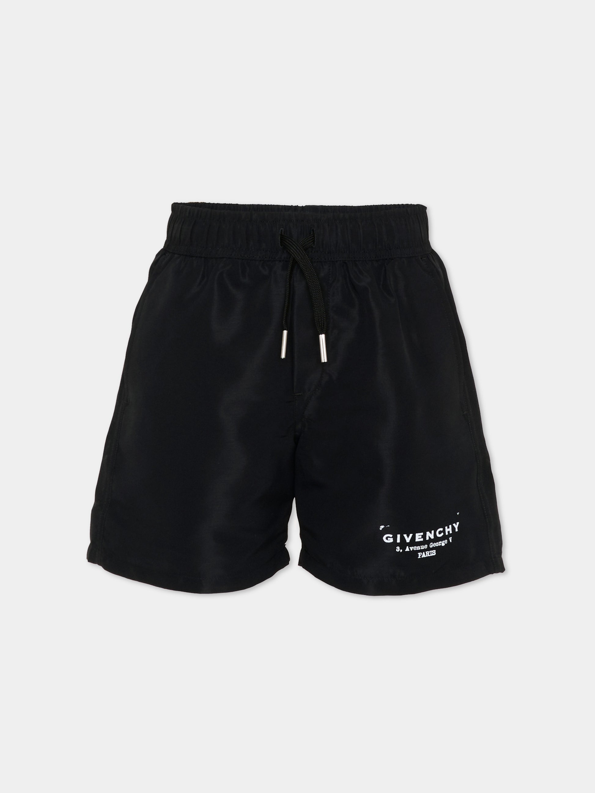 Boxer mare nero per bambino con logo,Givenchy Kids,H31078 09B