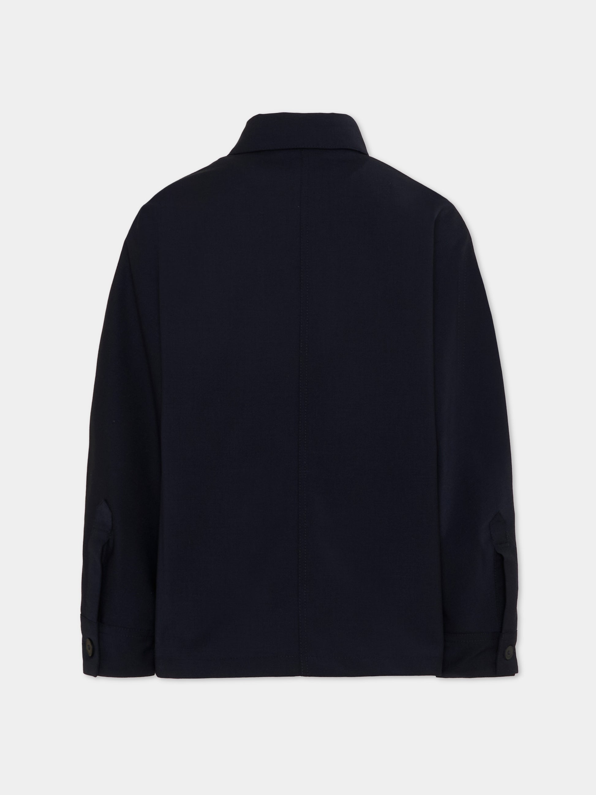 Giaccca blu per bambino con logo,Givenchy Kids,H31094 061