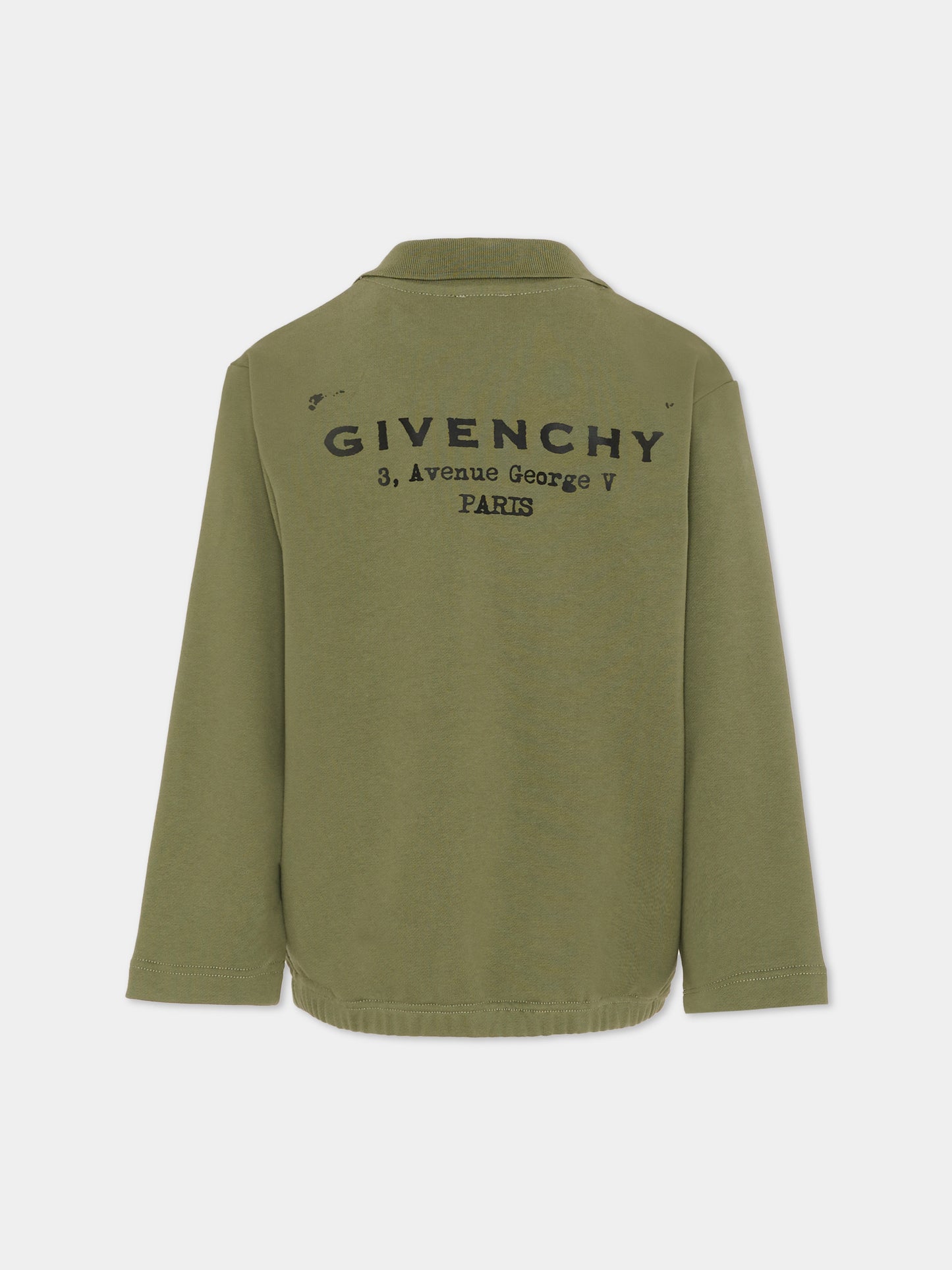 Felpa verde per bambino con logo,Givenchy Kids,H31096 645