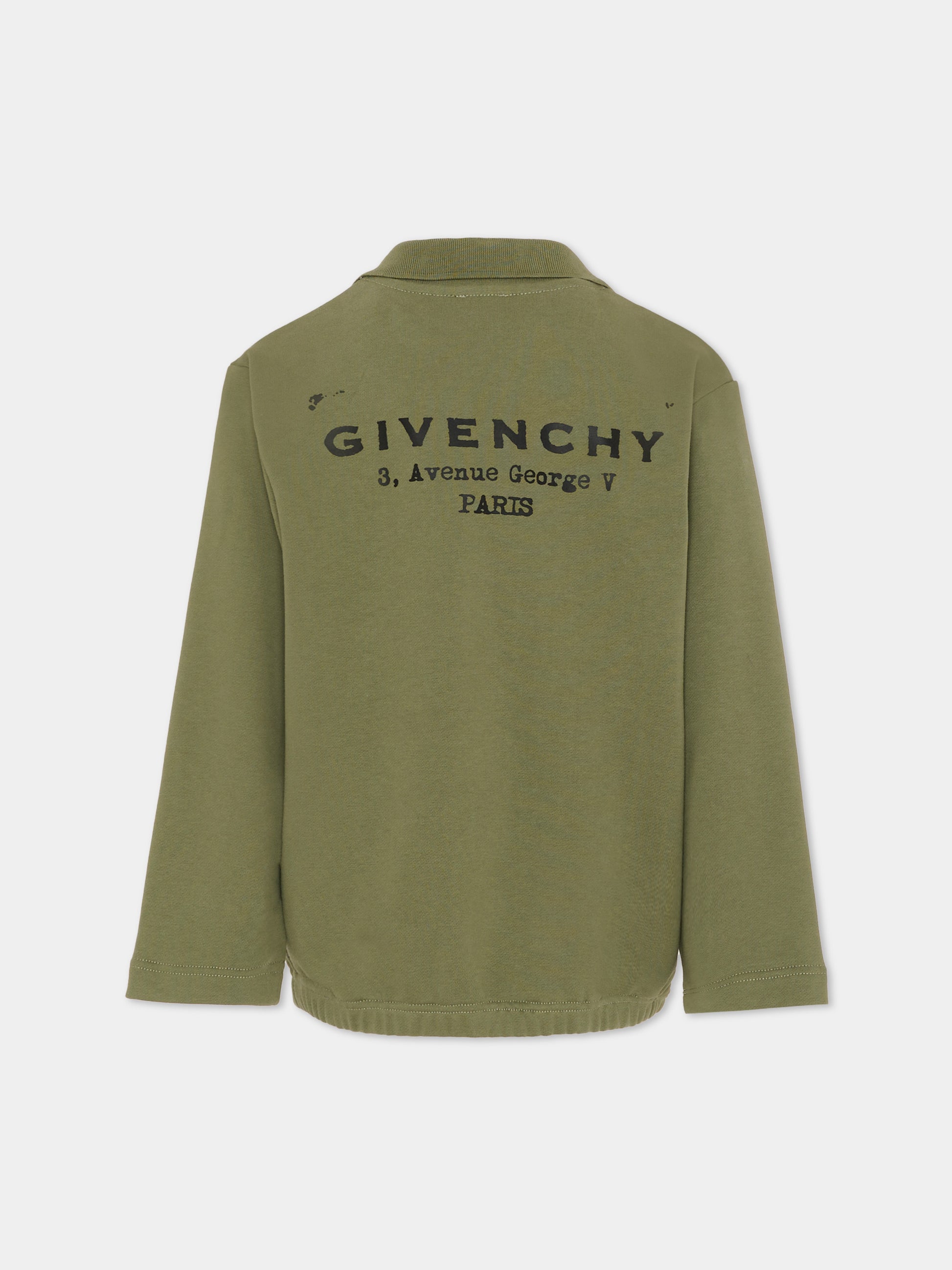 Felpa verde per bambino con logo,Givenchy Kids,H31096 645