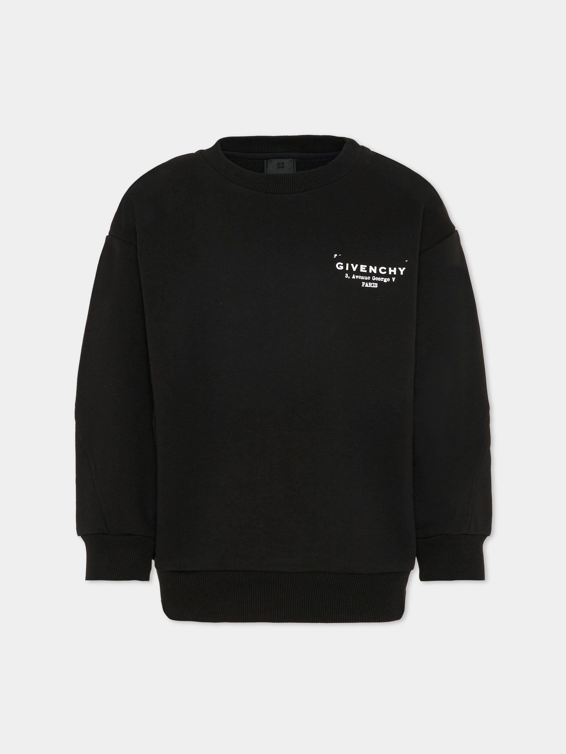 Felpa nera per bambini con logo,Givenchy Kids,H31098 09B