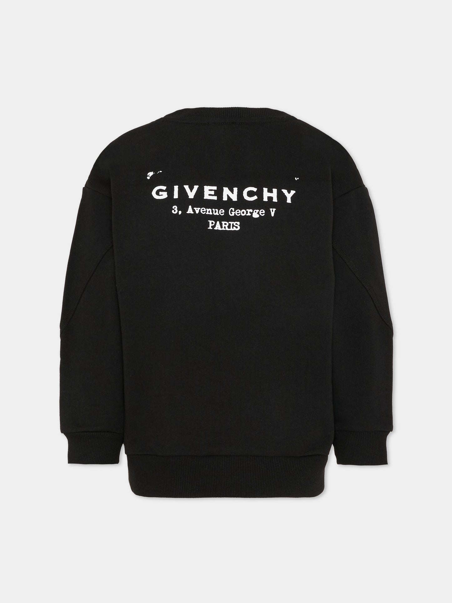 Felpa nera per bambini con logo,Givenchy Kids,H31098 09B