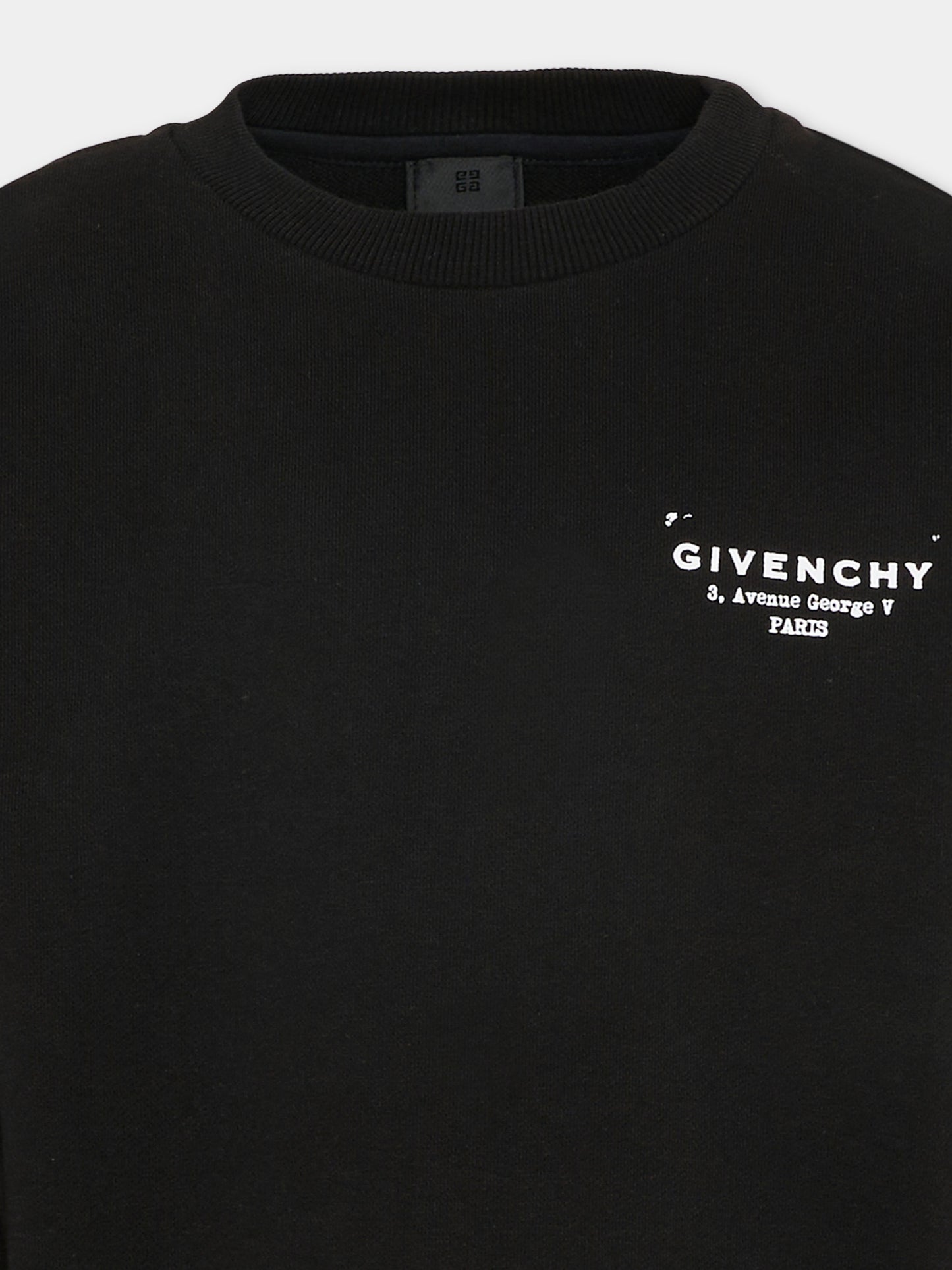 Felpa nera per bambini con logo,Givenchy Kids,H31098 09B
