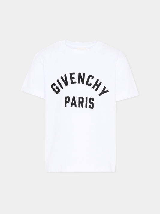T-Shirt bianca per bambini con logo,Givenchy Kids,H31109 10P