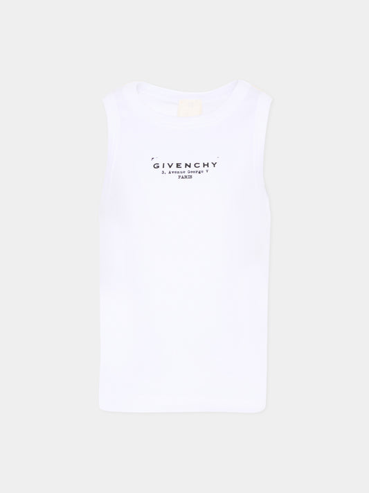 Canotta bianca per bambini con logo,Givenchy Kids,H31114 10P