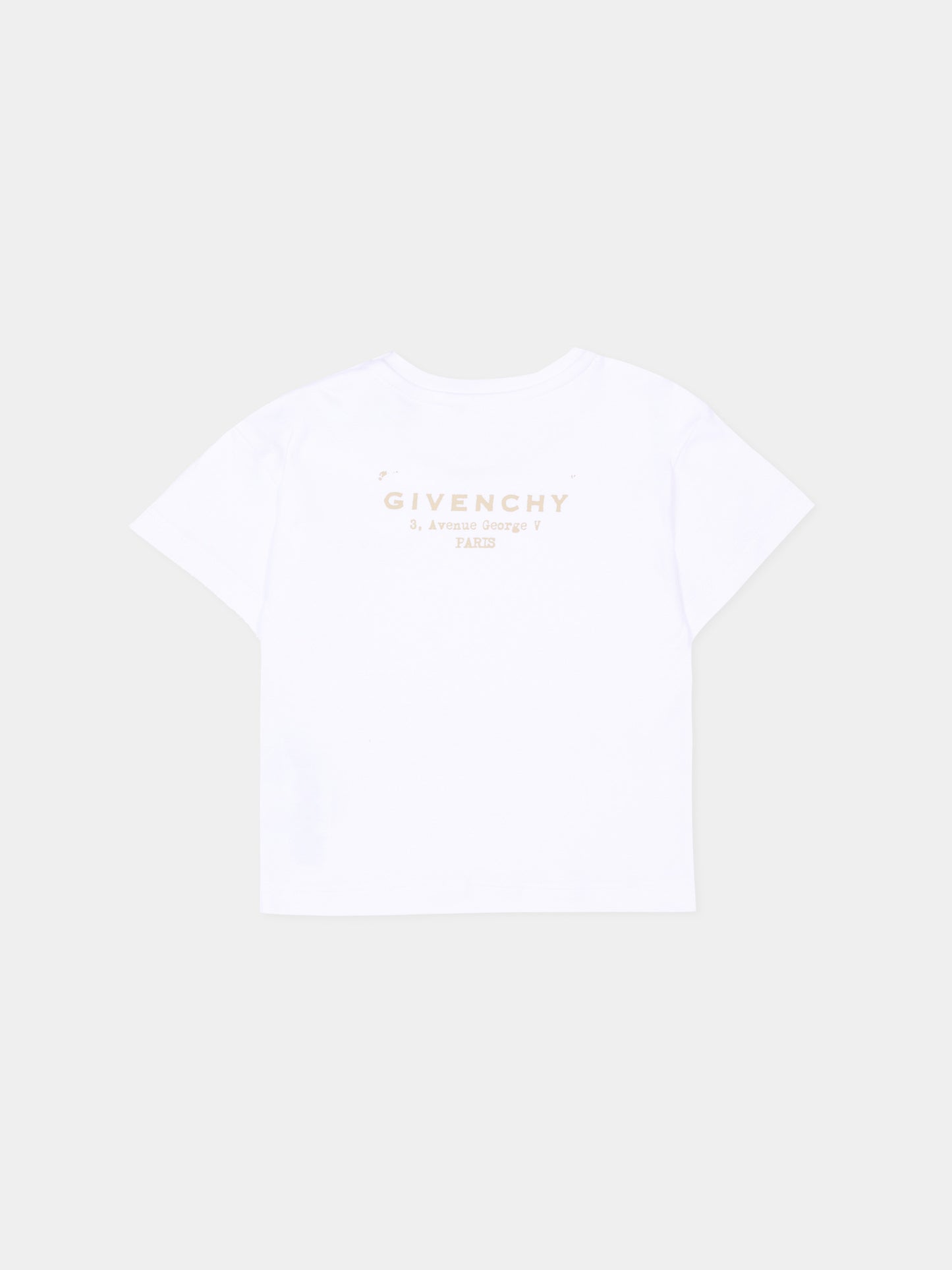 T-Shirt bianca per neonata con logo,Givenchy Kids,H31184 10P