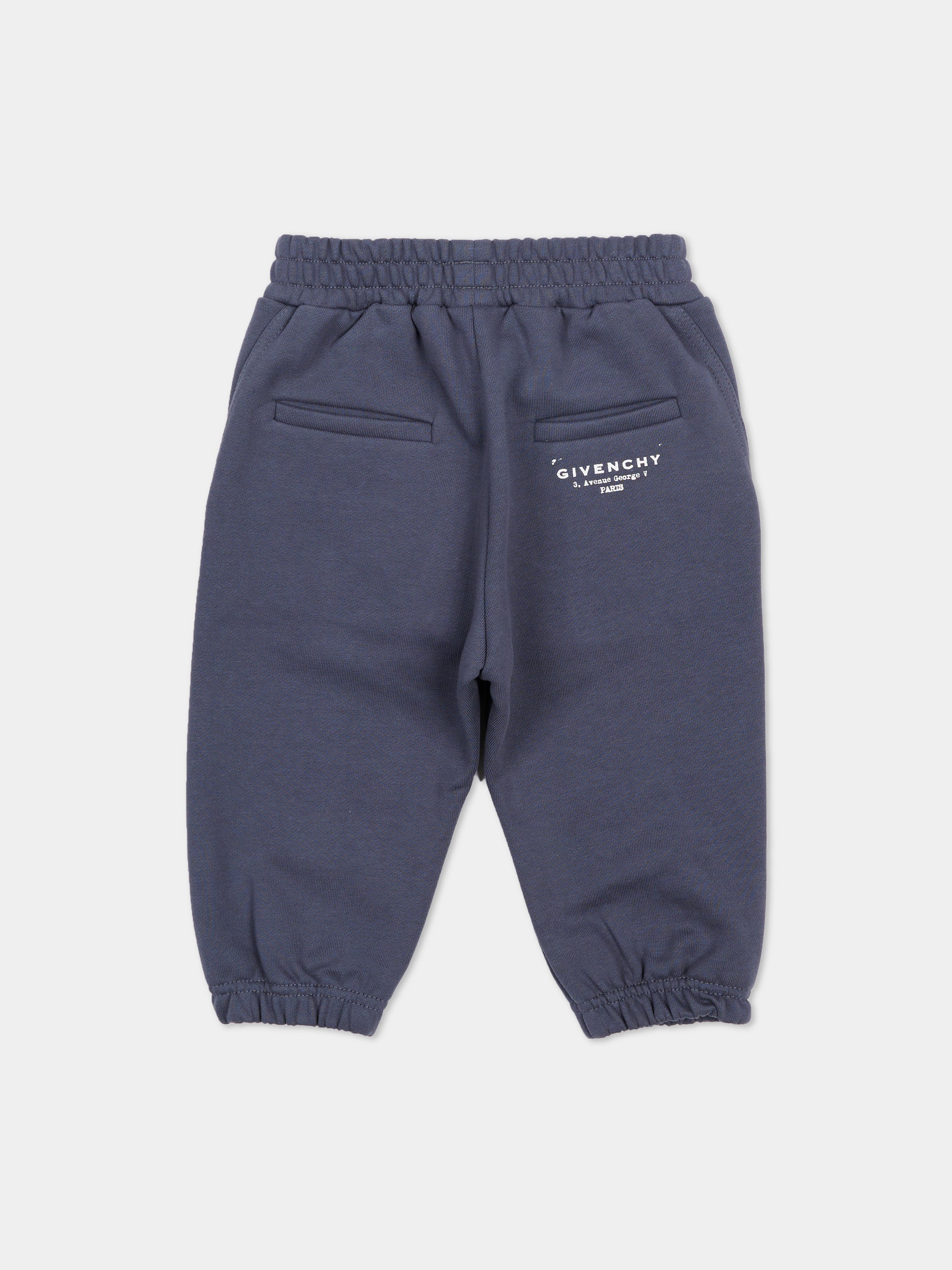 Pantaloni grigi per neonato con logo,Givenchy Kids,H31192 061