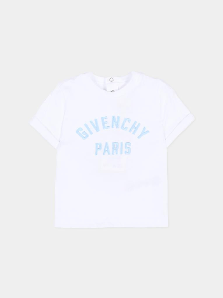 T-Shirt bianca per neonato con logo,Givenchy Kids,H31230 10P