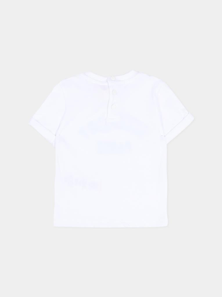 T-Shirt bianca per neonato con logo,Givenchy Kids,H31230 10P