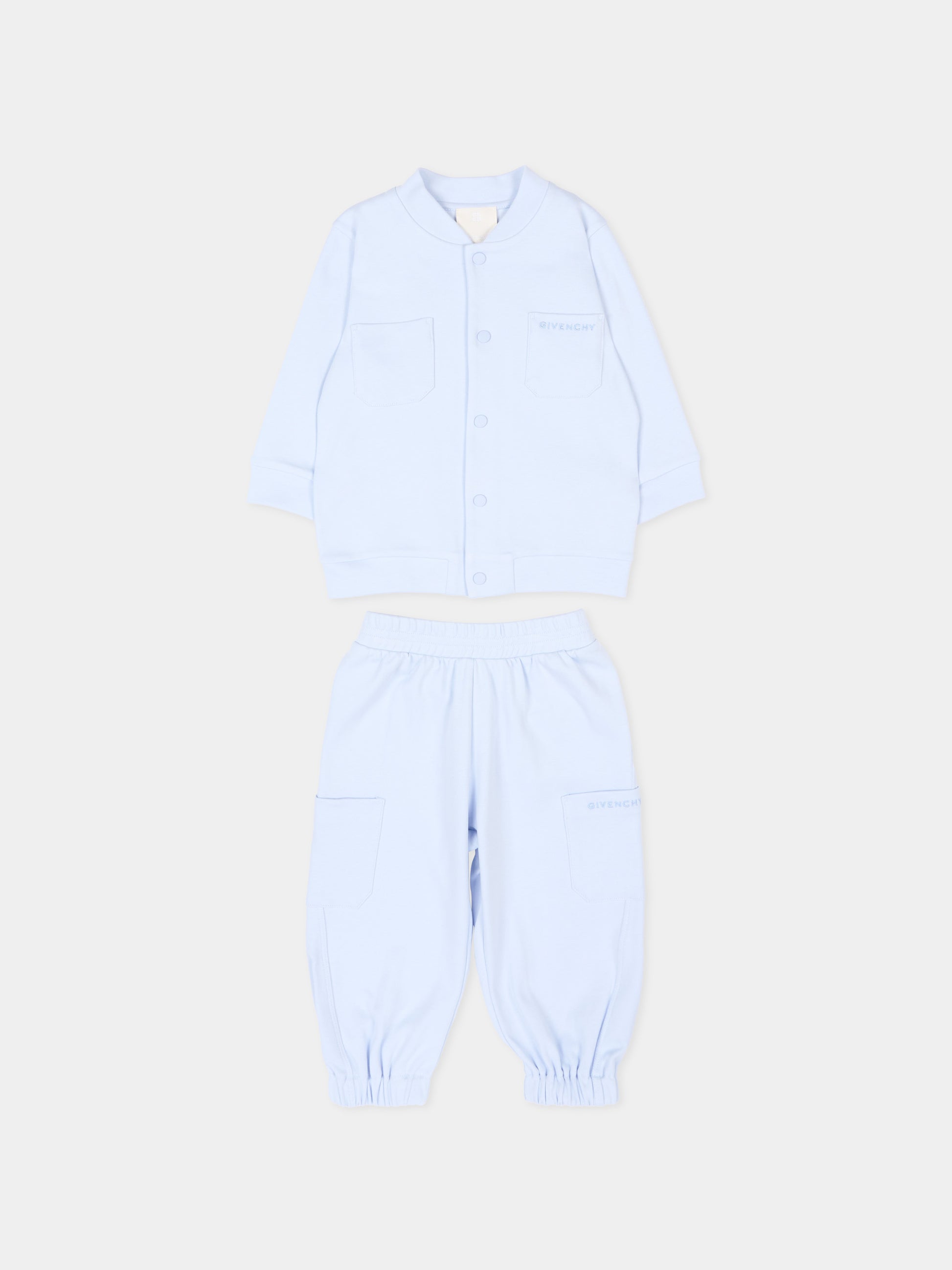 Completo sportivo celeste per neonato,Givenchy Kids,H31263 771