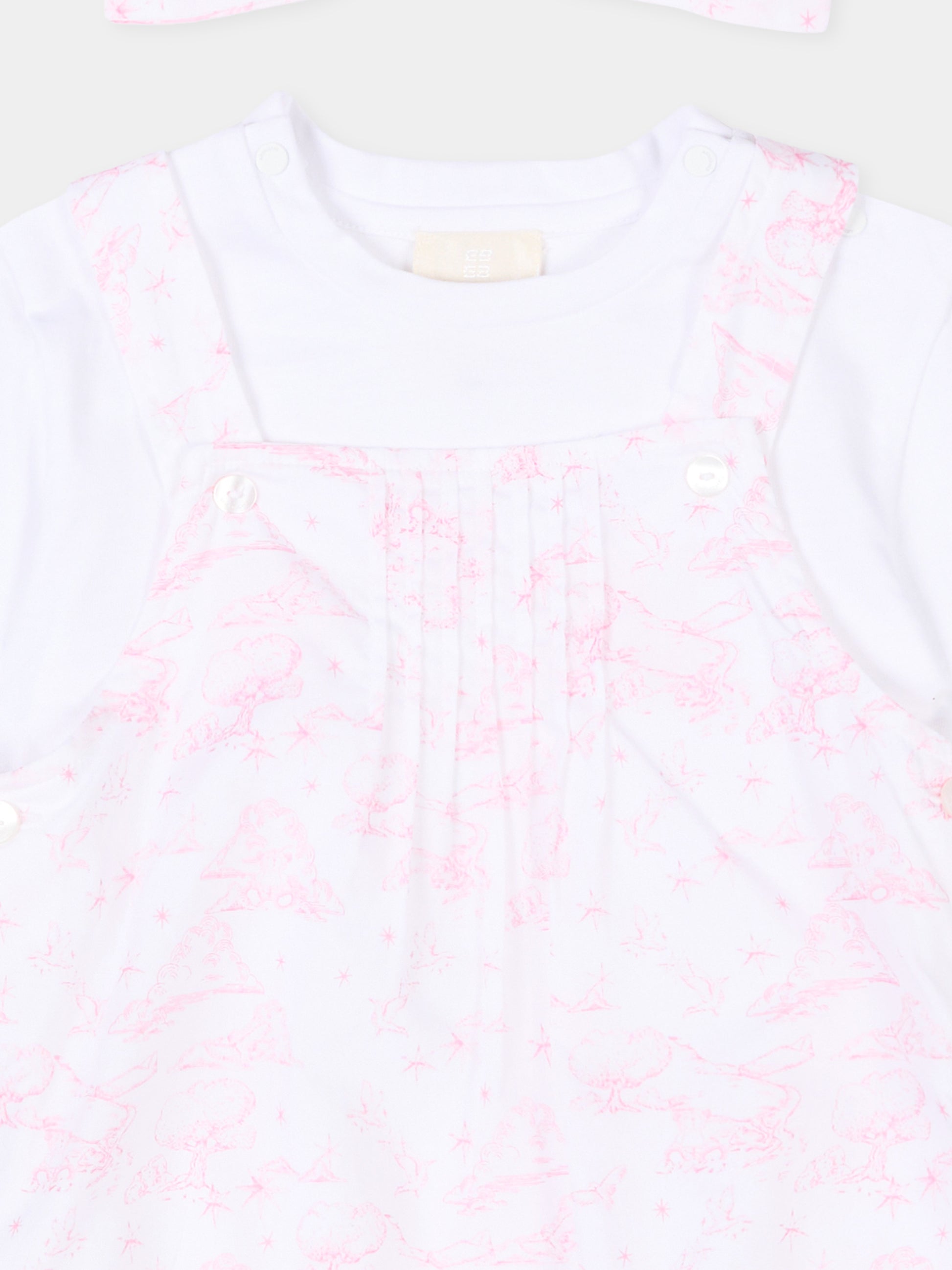 Salopette multicolor per neonata con fascia,Givenchy Kids,H31267 N54