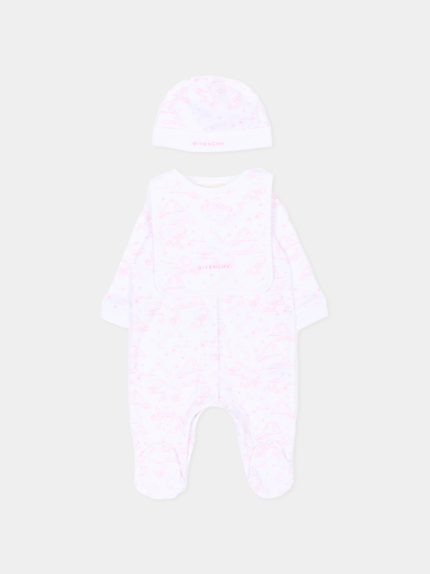 Set tutina multicolor per neonata con logo,Givenchy Kids,H31269 N54