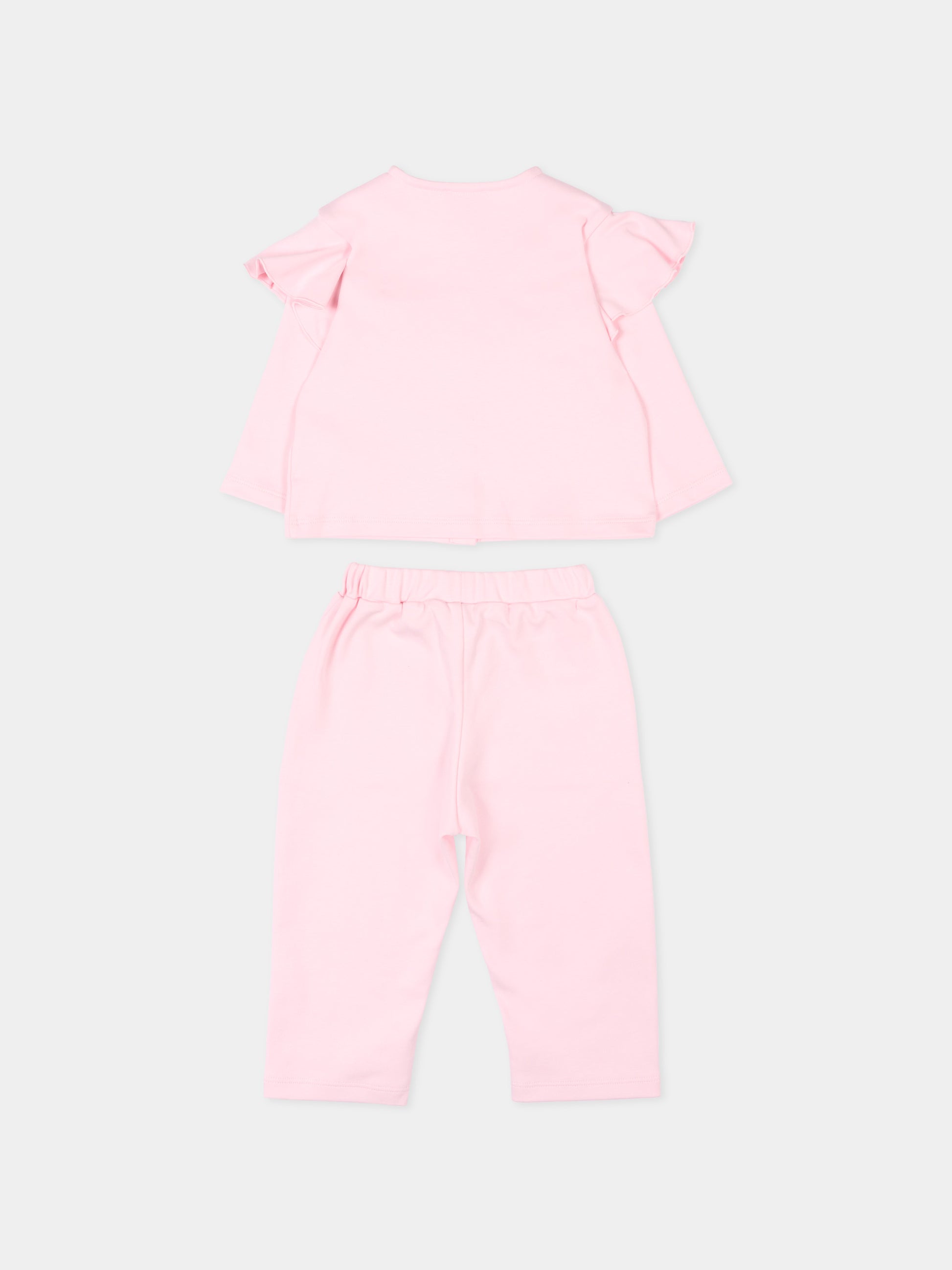 Completo sportivo rosa per neonata con logo,Givenchy Kids,H31270 44Z
