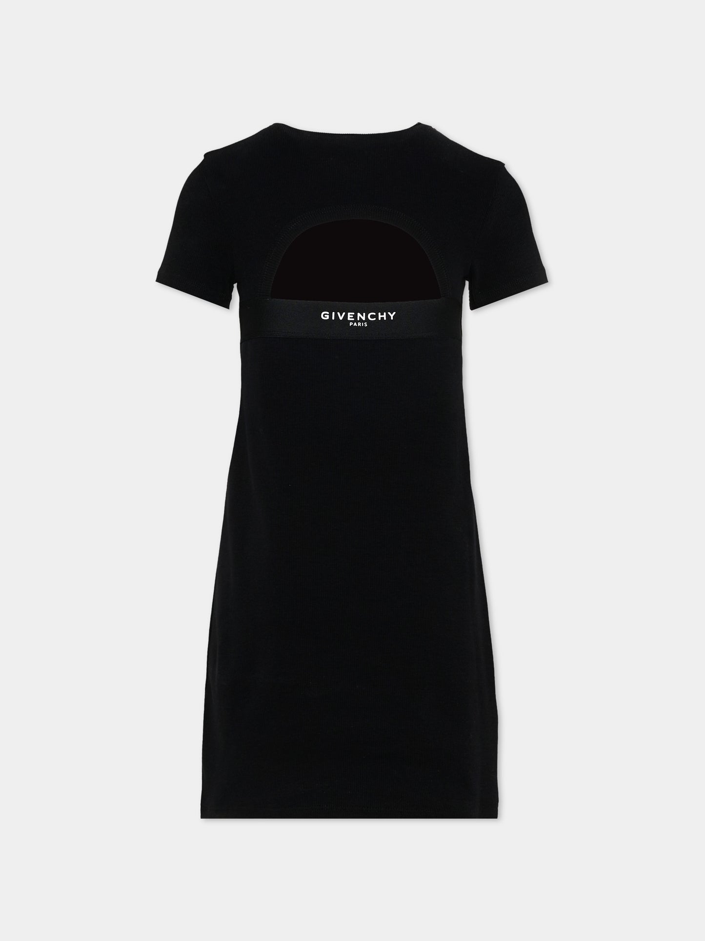 Vestito nero per bambina con logo,Givenchy Kids,H31222 09B