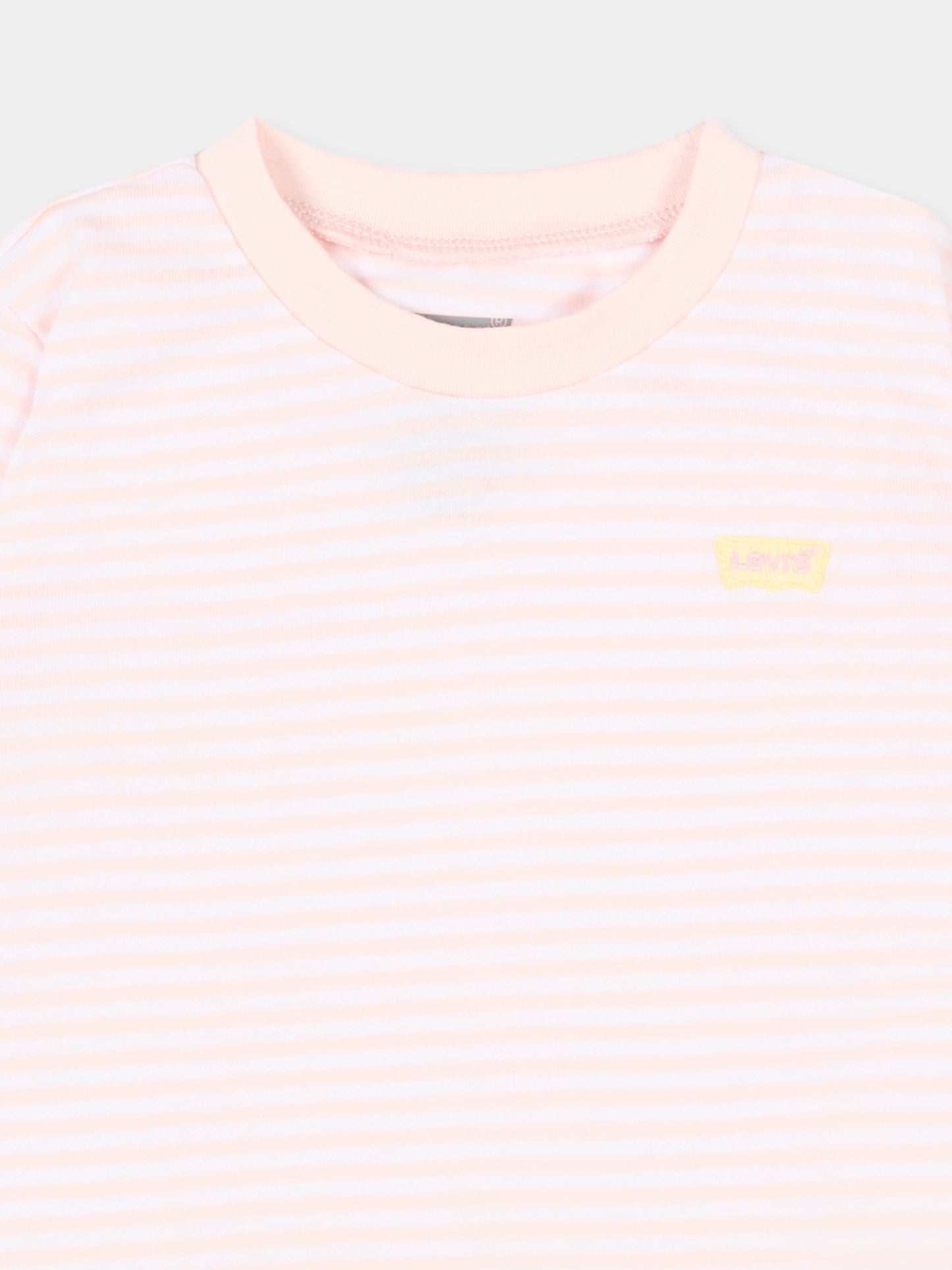 T-Shirt multicolor per neonata a righe,Levi's Kids,6EP612 AKR