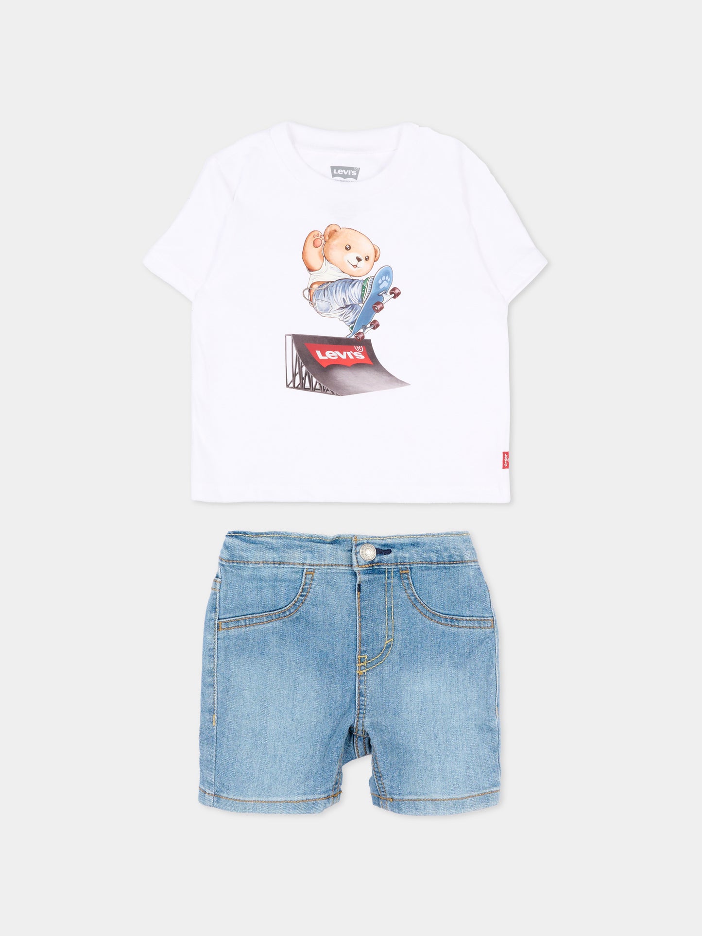 Completo multicolor per neonato con orsetto,Levi's Kids,6EP629 W1T