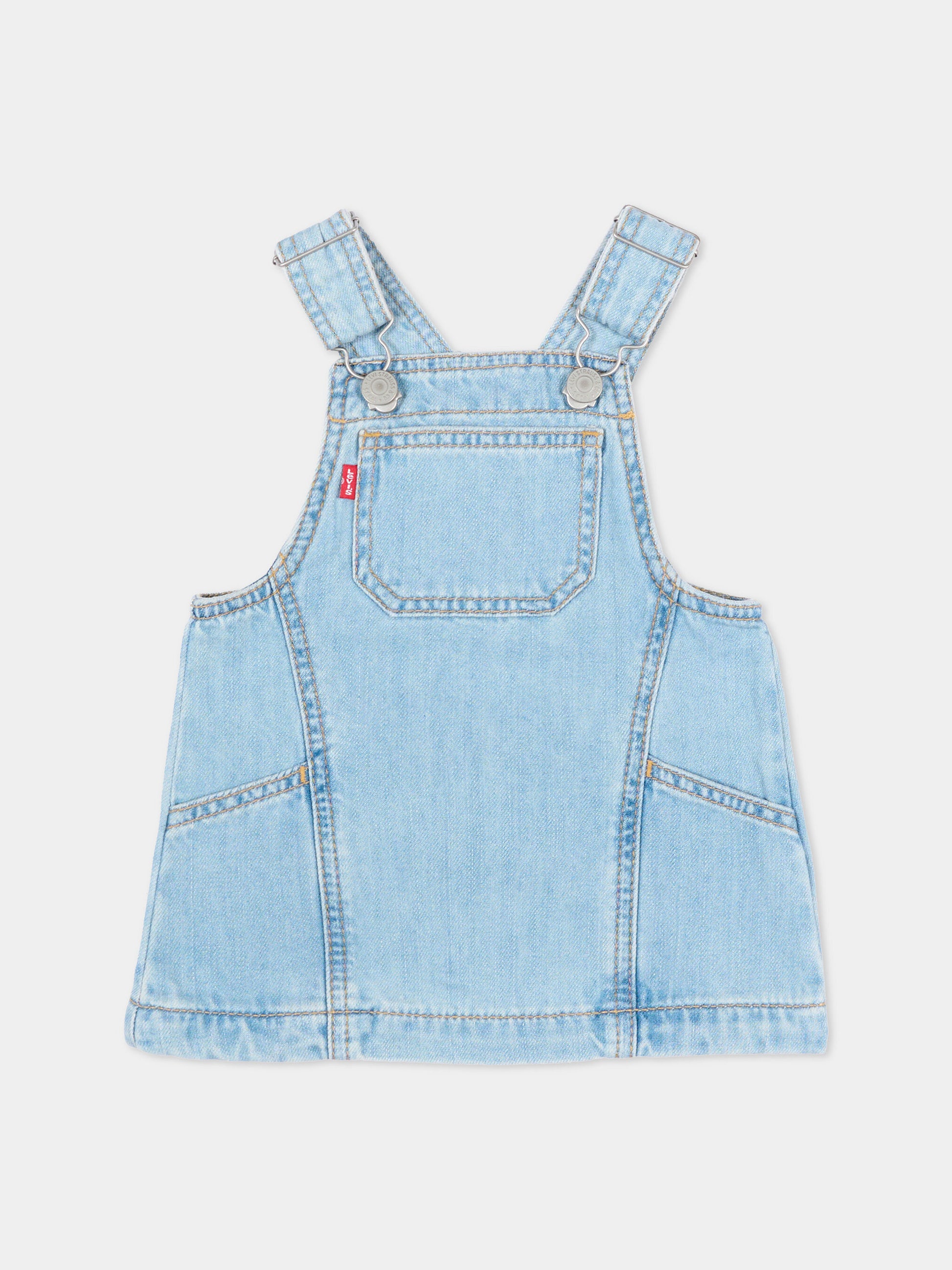 Salopette denim per neonata,Levi's Kids,1EP525 LD6