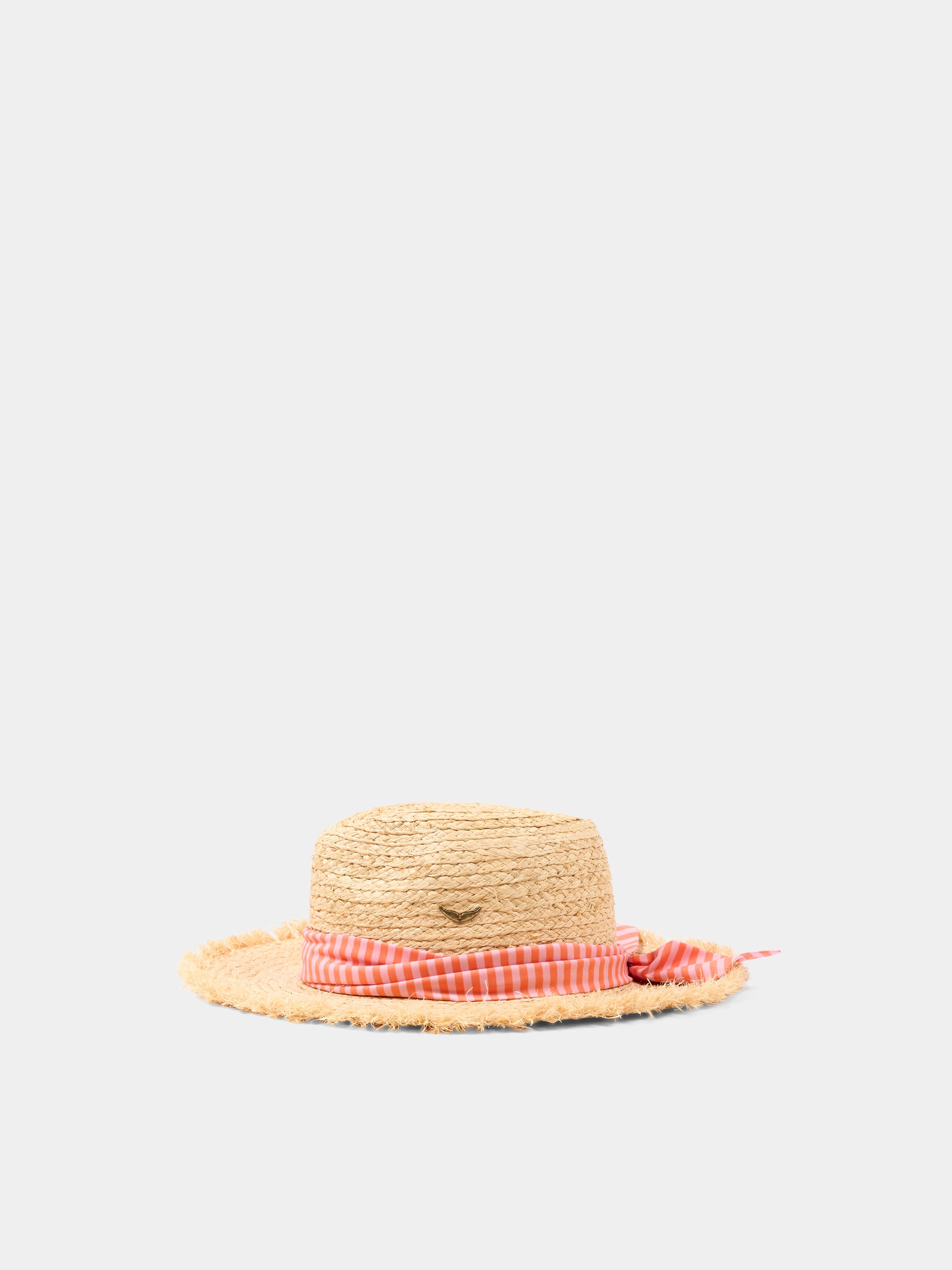 Cappello di paglia beige per bambina,Zadig & Voltaire Kids,X60613 182