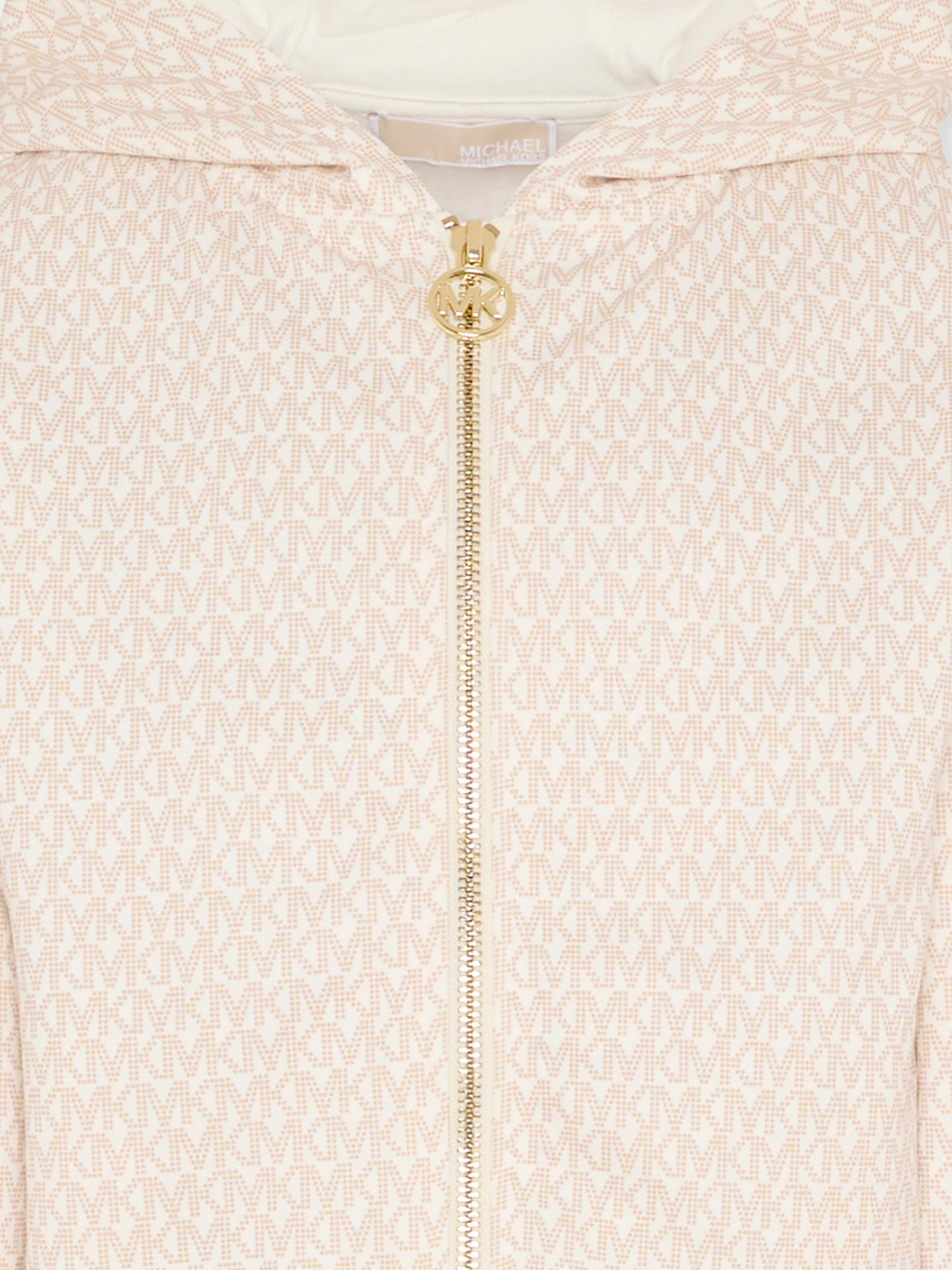 Felpa avorio per bambina con logo all over,Michael Kors,R30589 190