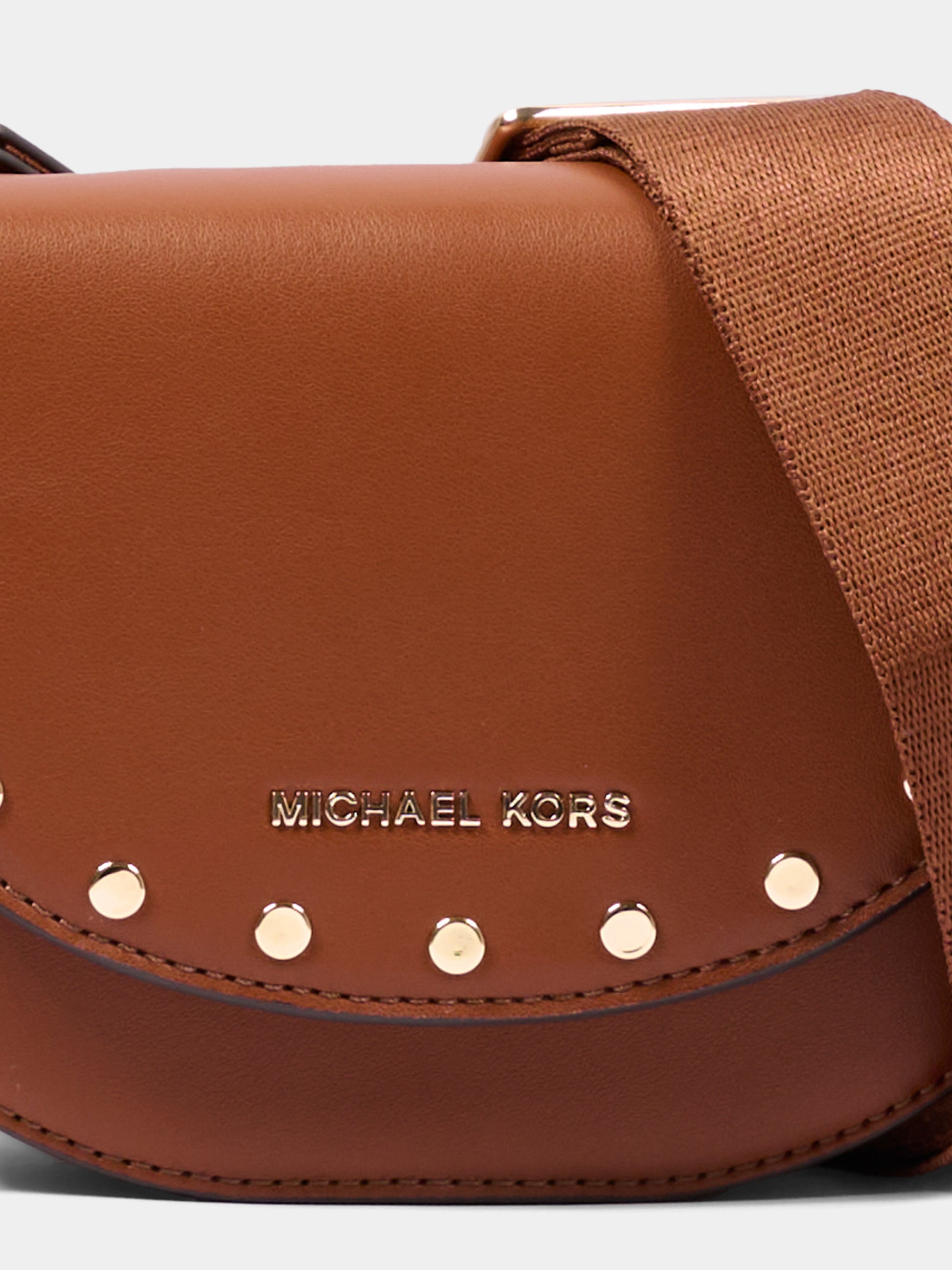 Borsa marrone per bambina con borchie,Michael Kors,R30634 239