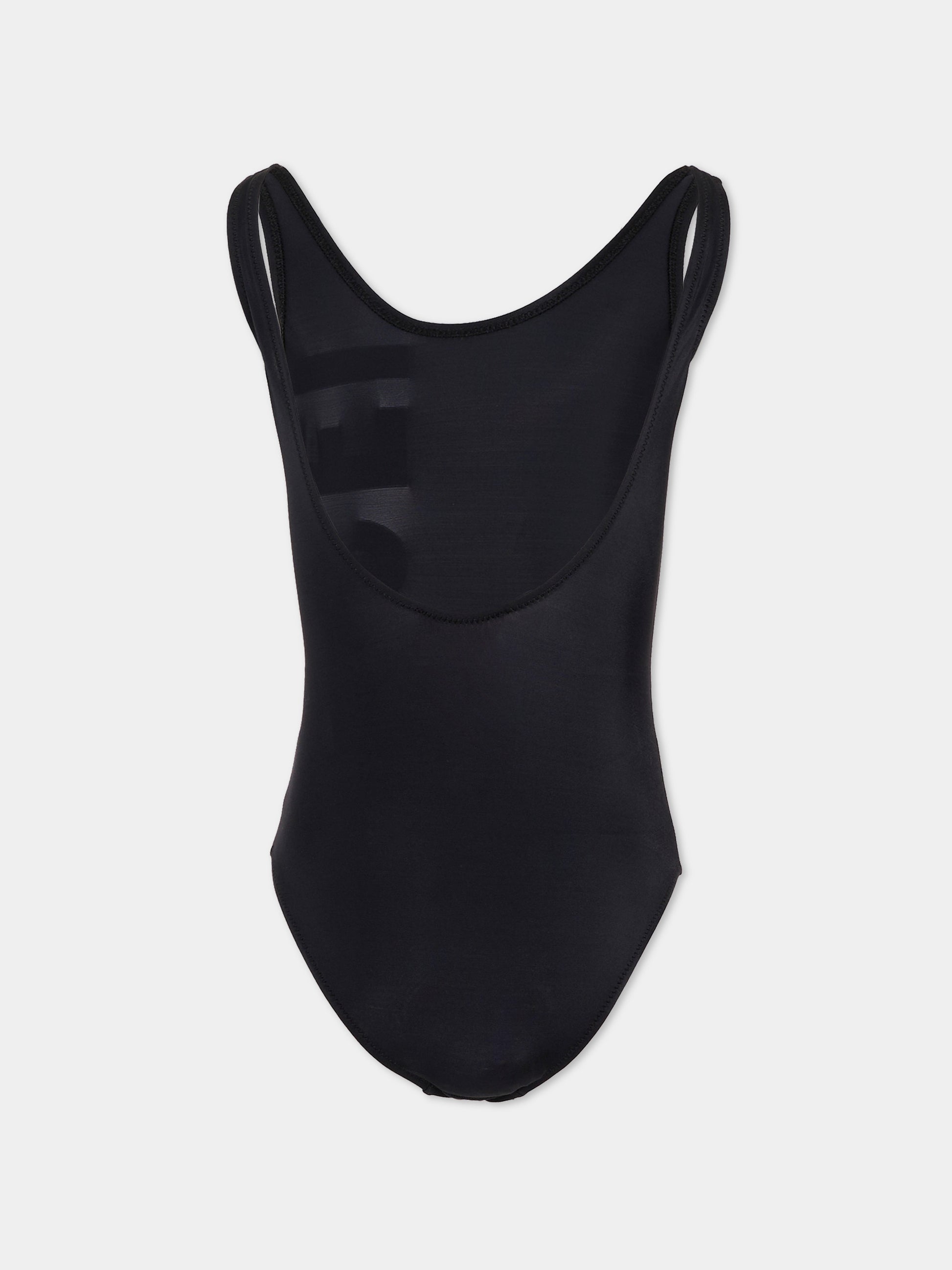 Costume intero nero per bambina con logo,Diesel,J02716 KYAG8 K900