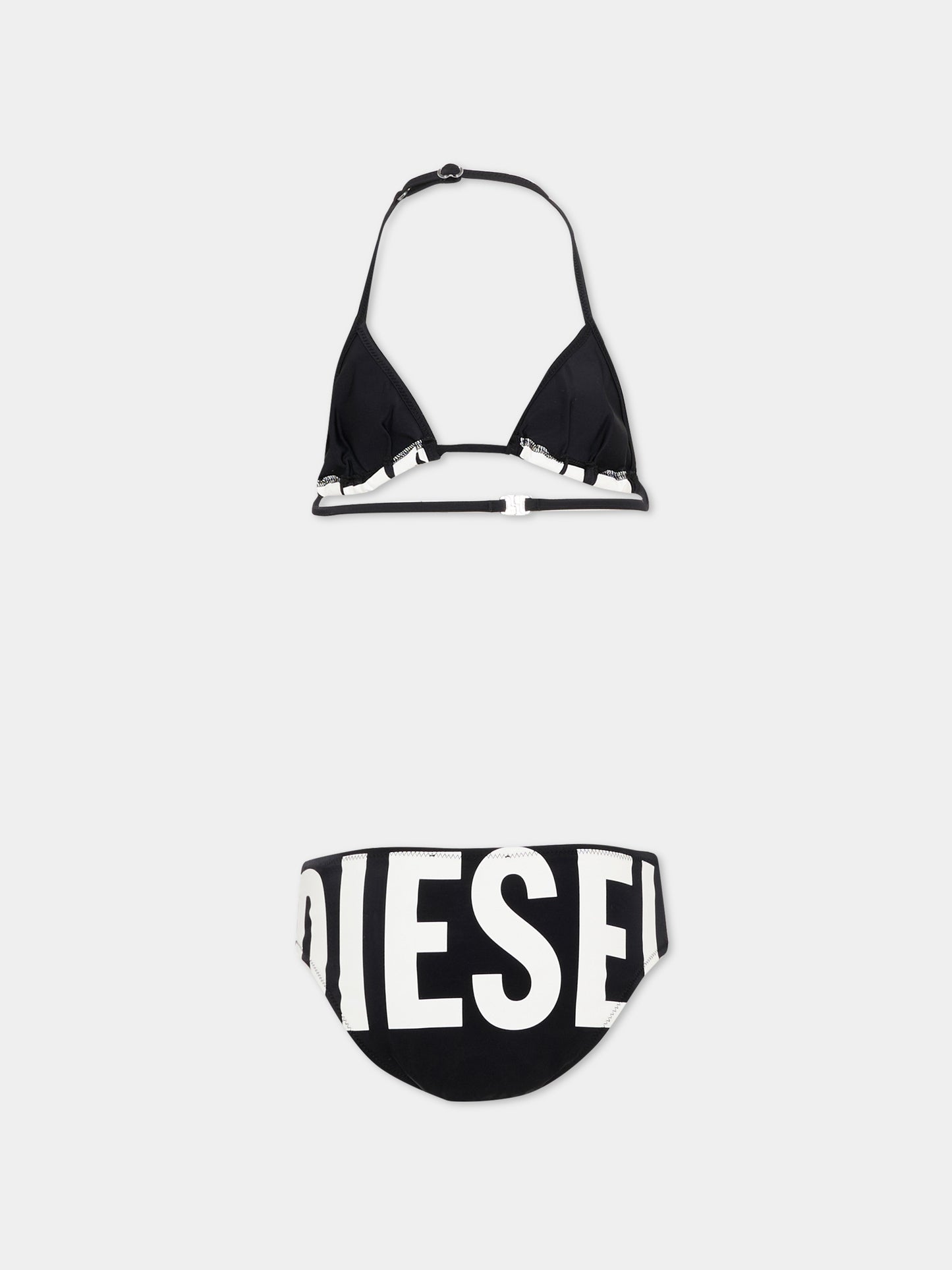 Slip e bikini nero per bambina con logo,Diesel,J02717 KYAG8 K900