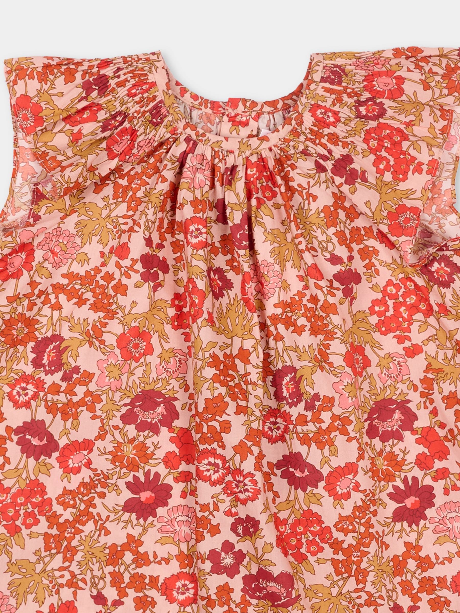 Vestito multicolor per neonata con stampa floreale,Bonpoint,S06XDRW00014 520