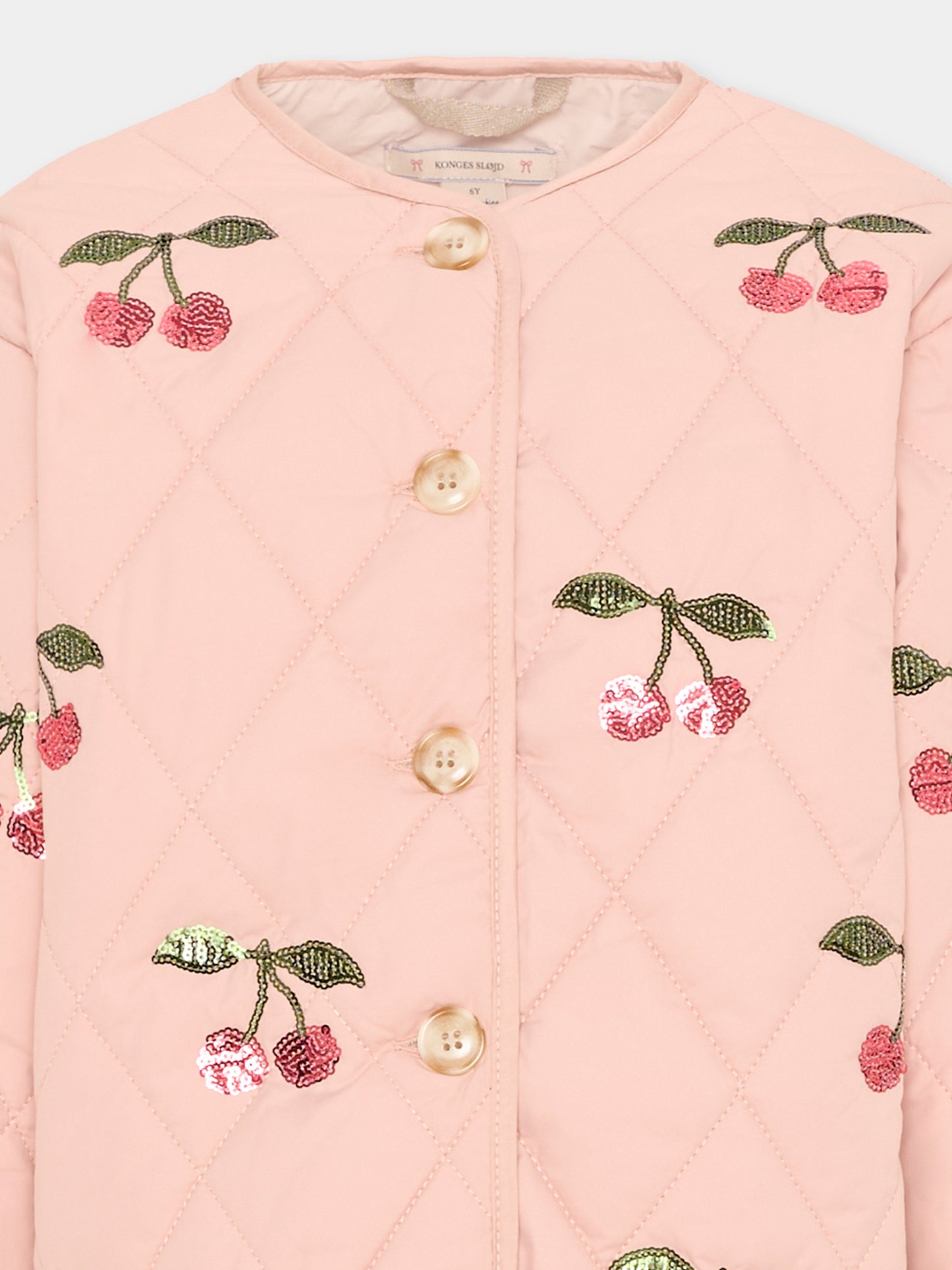 Giubbotto rosa per bambina con ciliegie,Konges Sløjd,KS104811 MA GRANDE CERISE