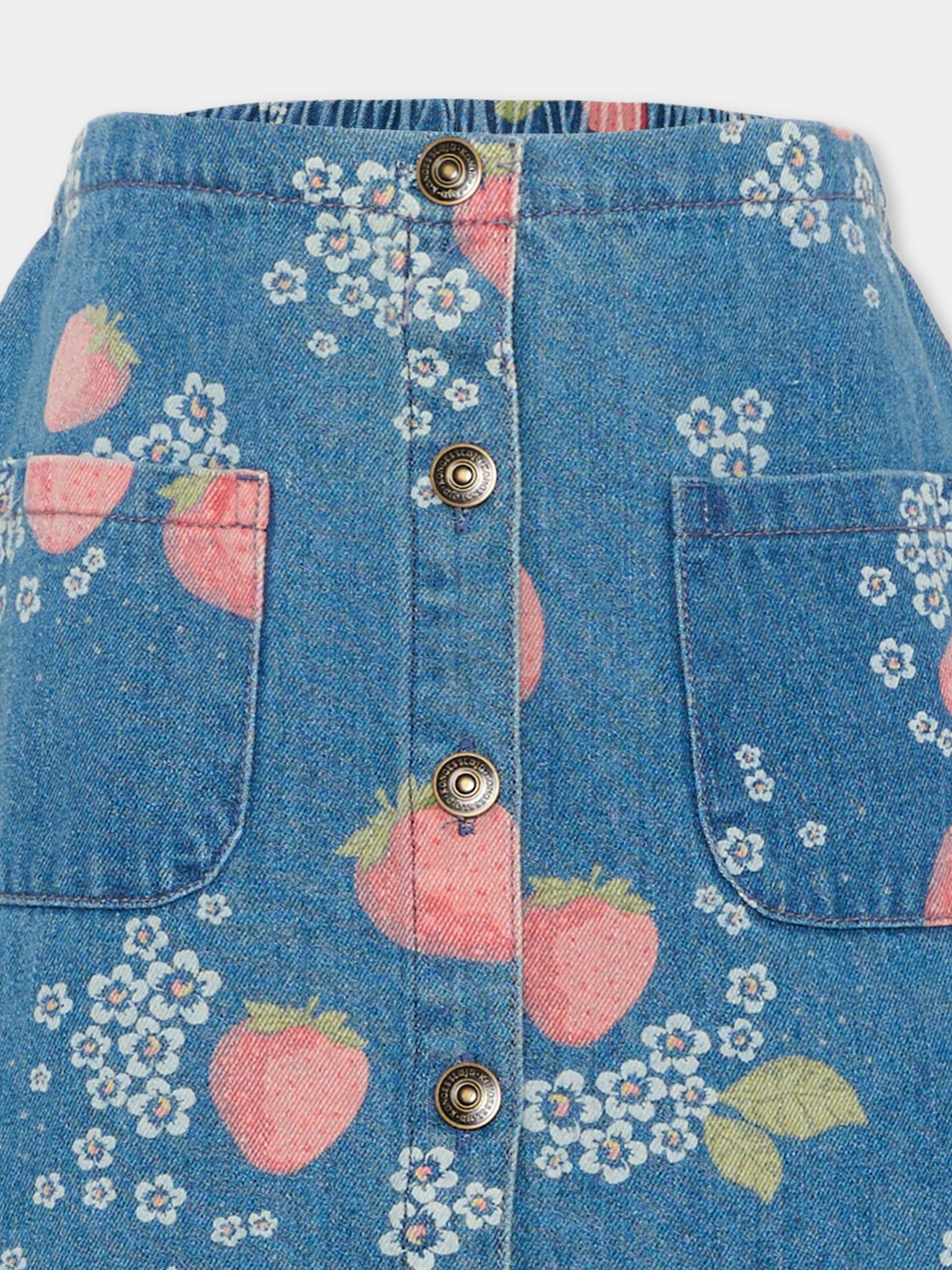 Gonna denim per bambina con fragole,Konges Sløjd,KS104976 MARMELADE SUN