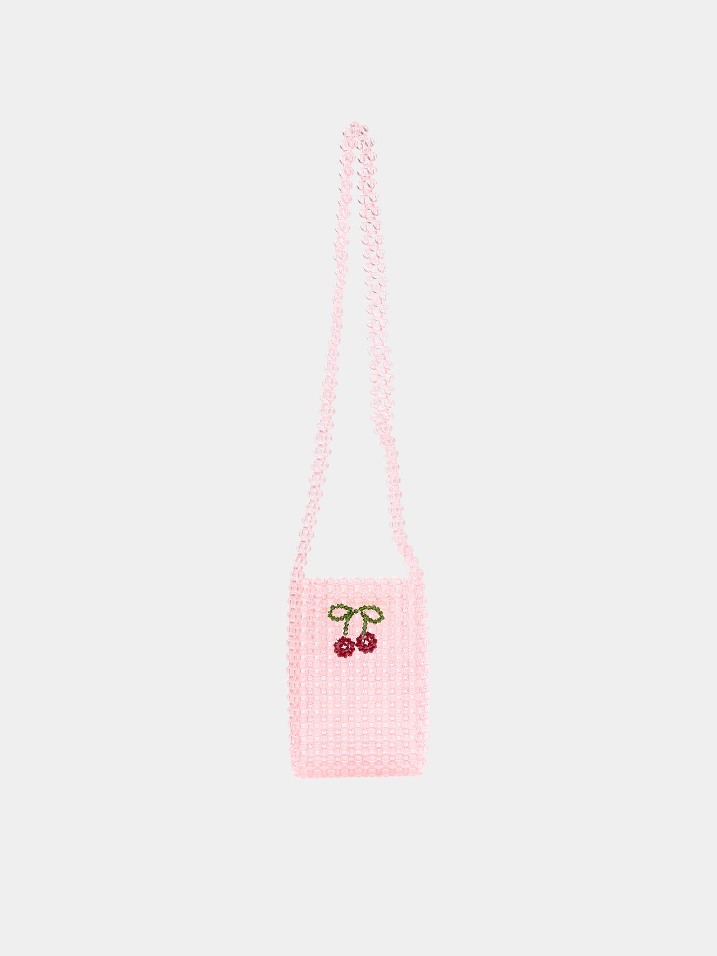 Pink bag for girl with cherries