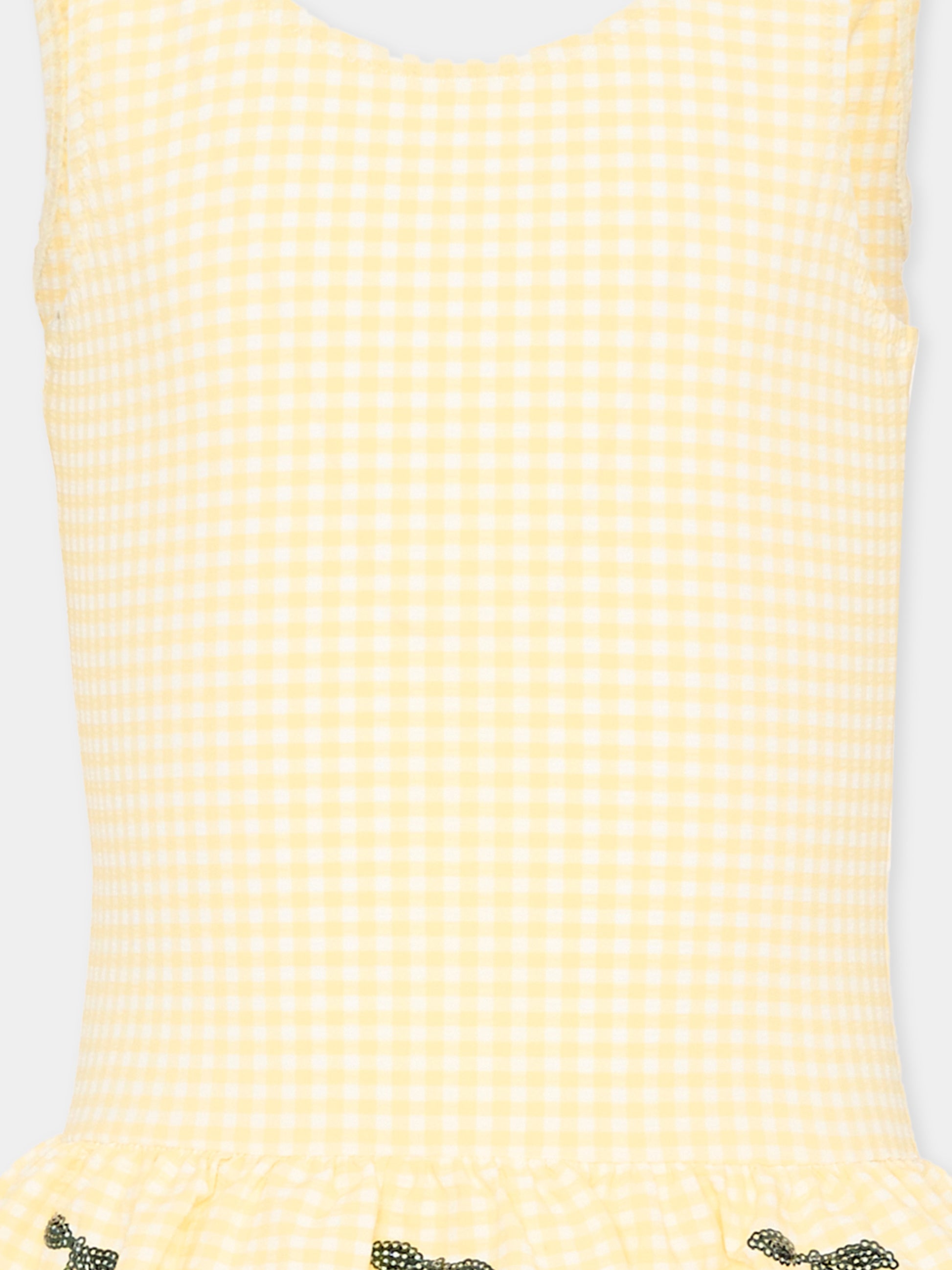 Costume intero multicolor Etta per bambina con ciliegie,Konges Sløjd,KS104790 BANANA ALMOND CHECK