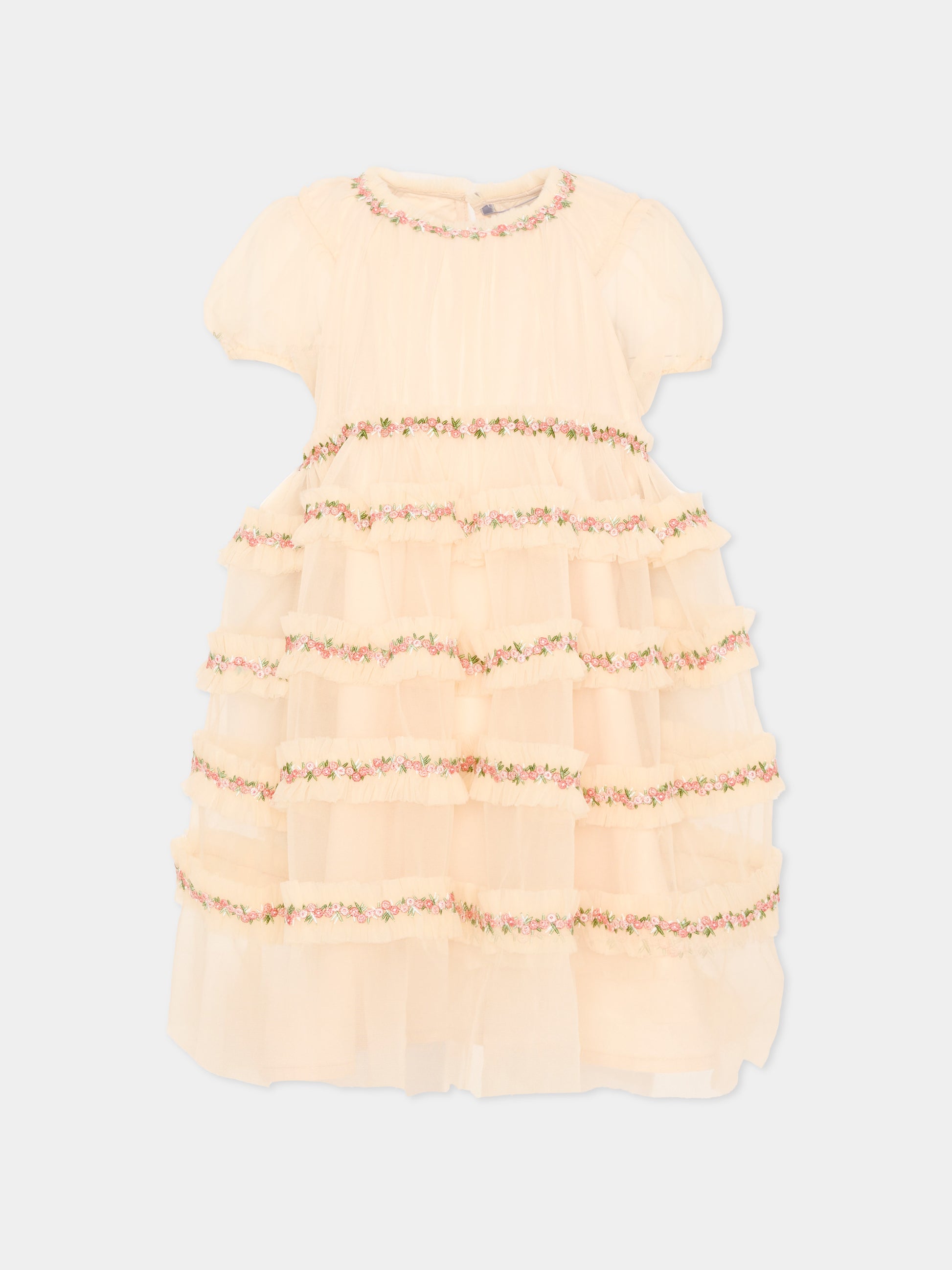 Abito avorio per bambina con ricami,Konges Sløjd,KS104871 BUTTERCREAM