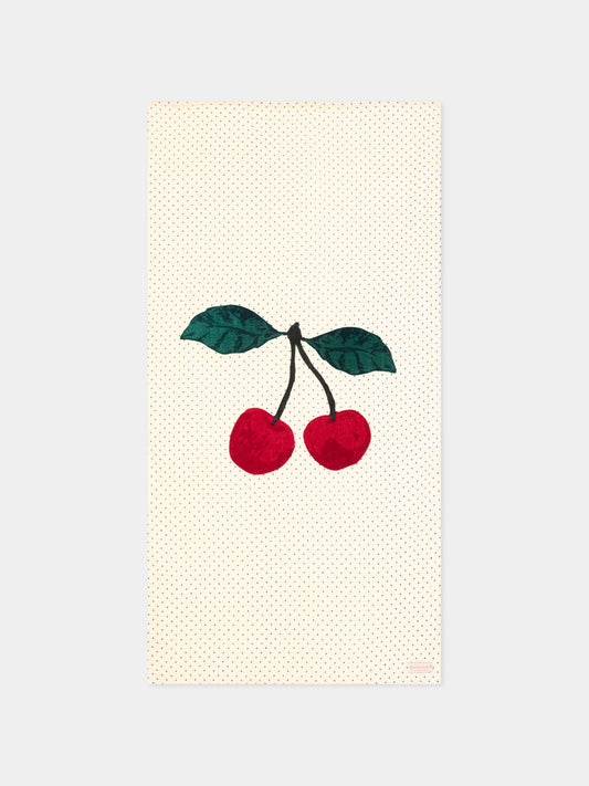 Telo mare avorio per bambina con ciliegie,Konges Sløjd,KS104685 ESTATE DOT