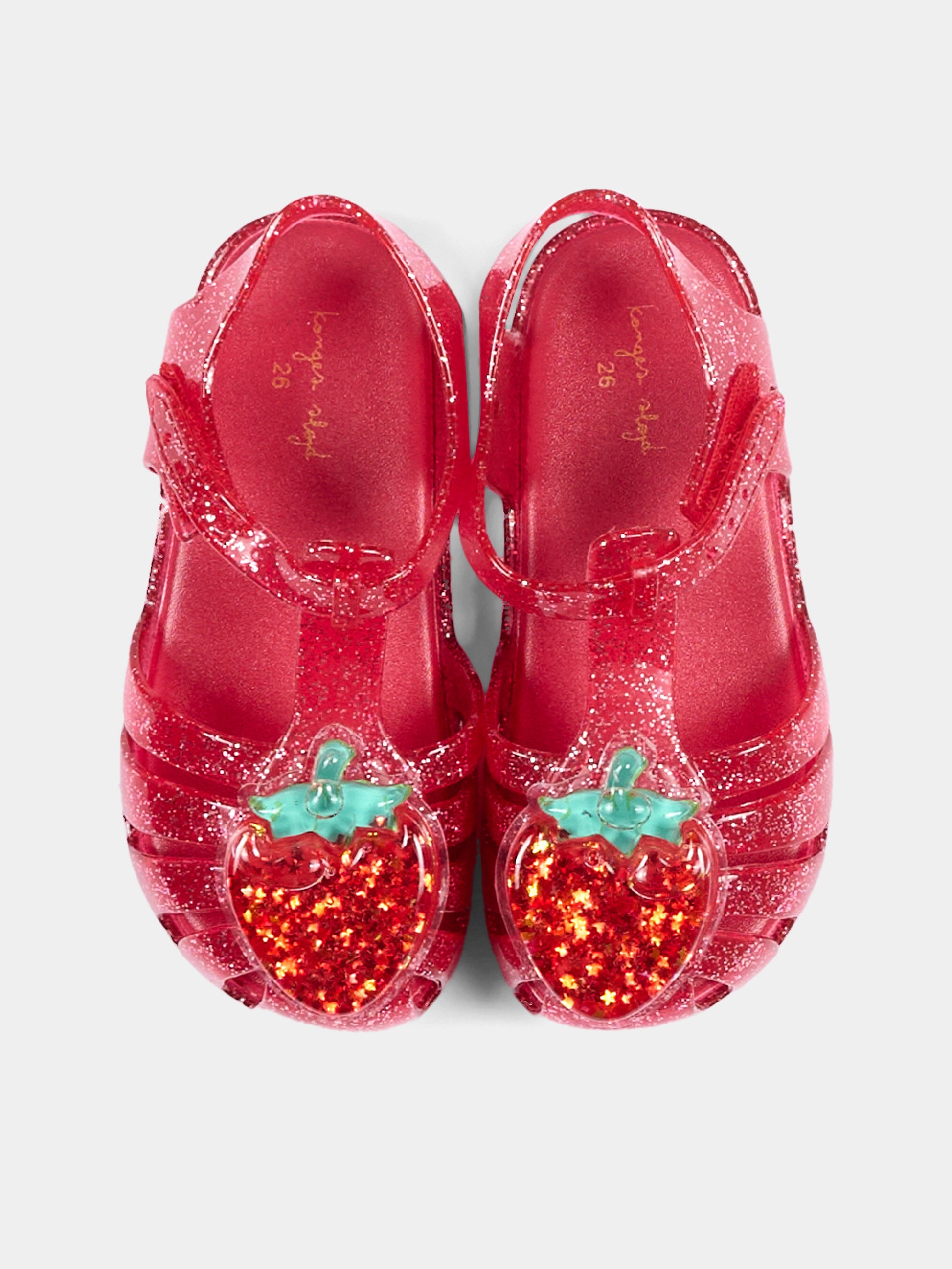 Ragnetti rossi Lilo per bambina con fragola,Konges Sløjd,KS104933 STRAWBERRY